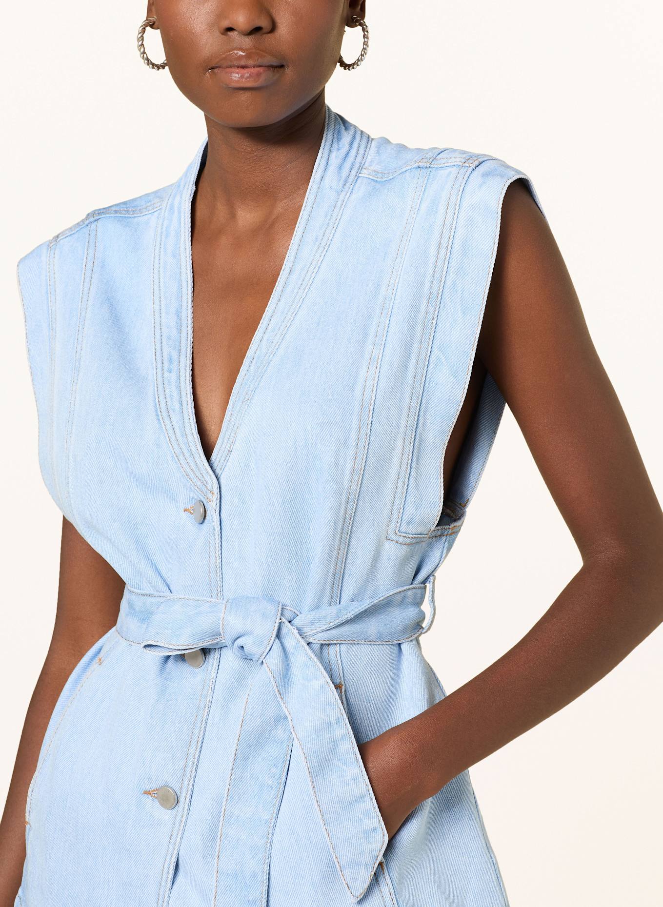 MSCH COPENHAGEN MSCHJOSEPHINE RUE denim vest: LIGHT BLUE