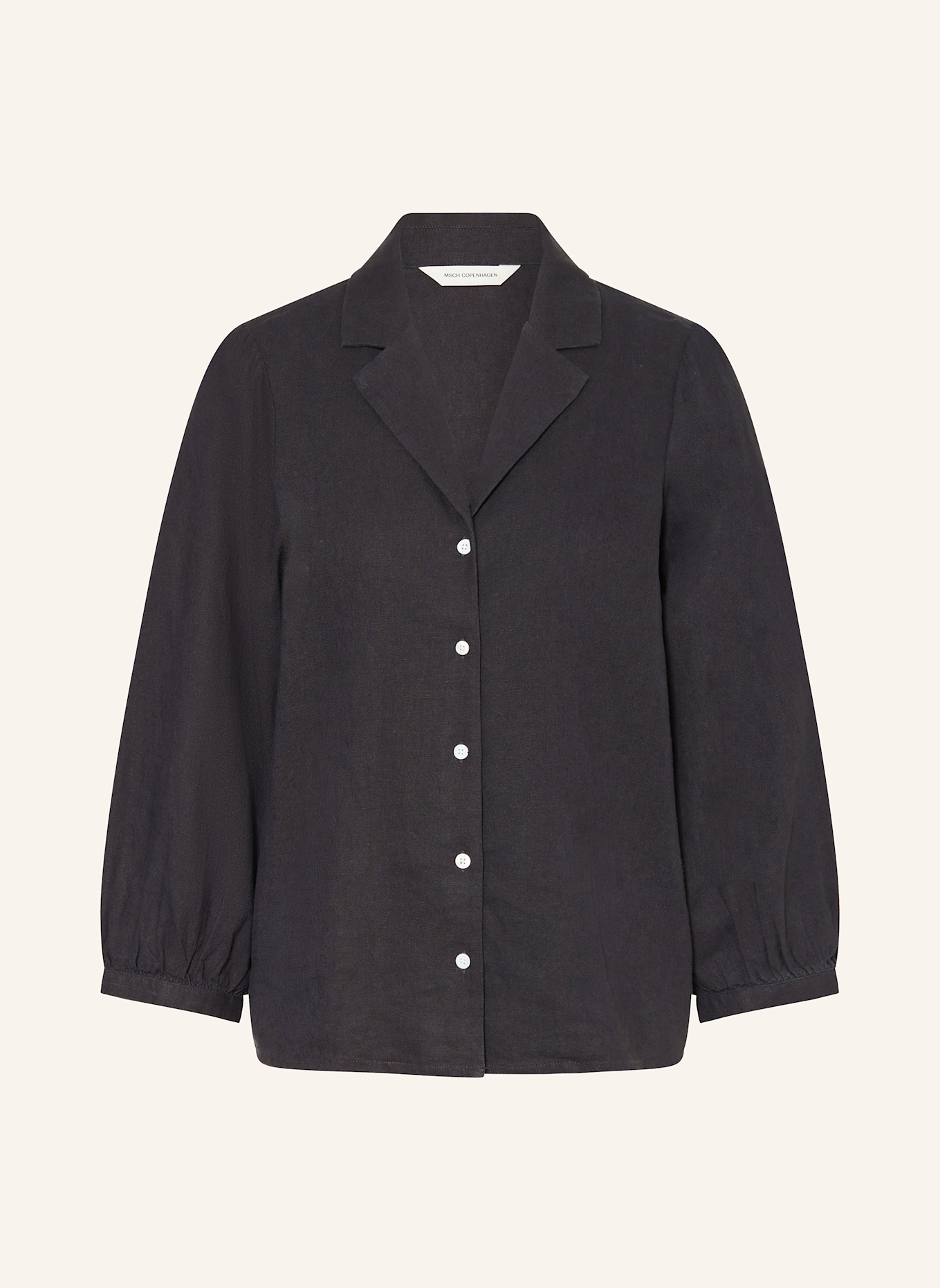 MSCH COPENHAGEN Bluse MSCHPENNIE GINIA mit Leinen und 3/4-Arm: DUNKELGRAU