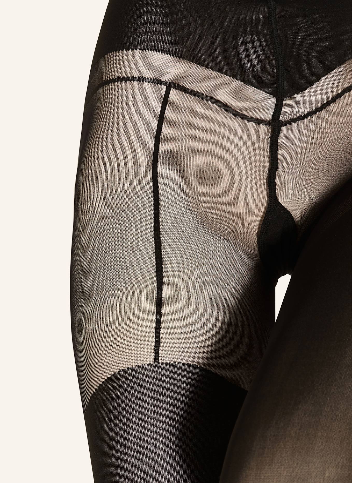 Wolford Feinstrumpfhose GARTER BELT TIGHTS: 9180 BLACK/BLACK