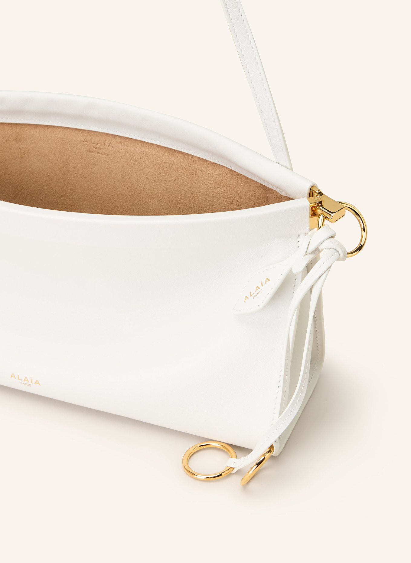 ALAÏA Torba na ramię EAST WEST MEDIUM: BIAŁY