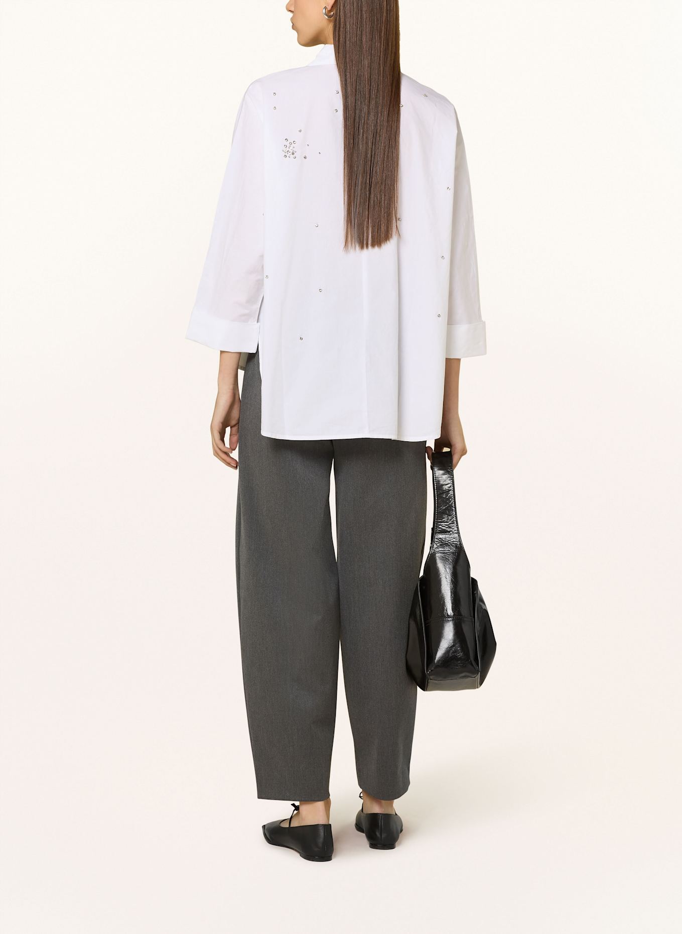 ONLY Hemdbluse mit Schmucksteinen: WEISS