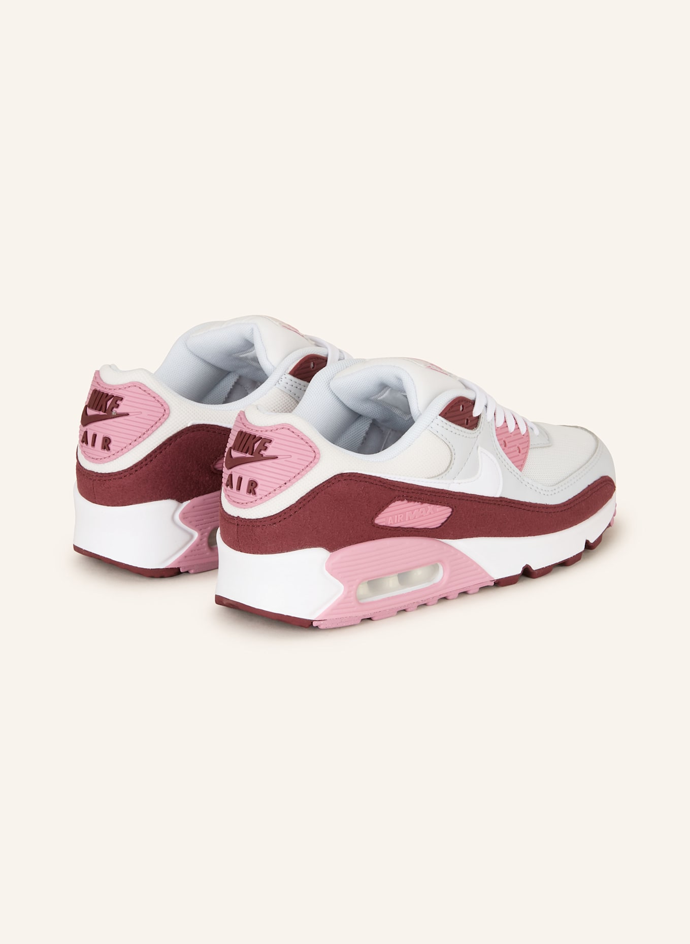 Nike Sneaker AIR MAX 90: WEISS/ DUNKELROT/ ROSA