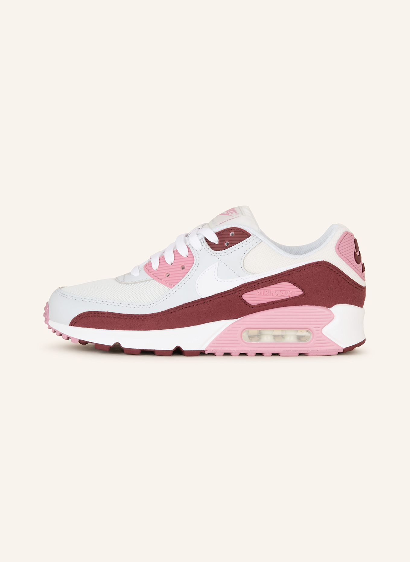 Nike Sneaker AIR MAX 90: WEISS/ DUNKELROT/ ROSA