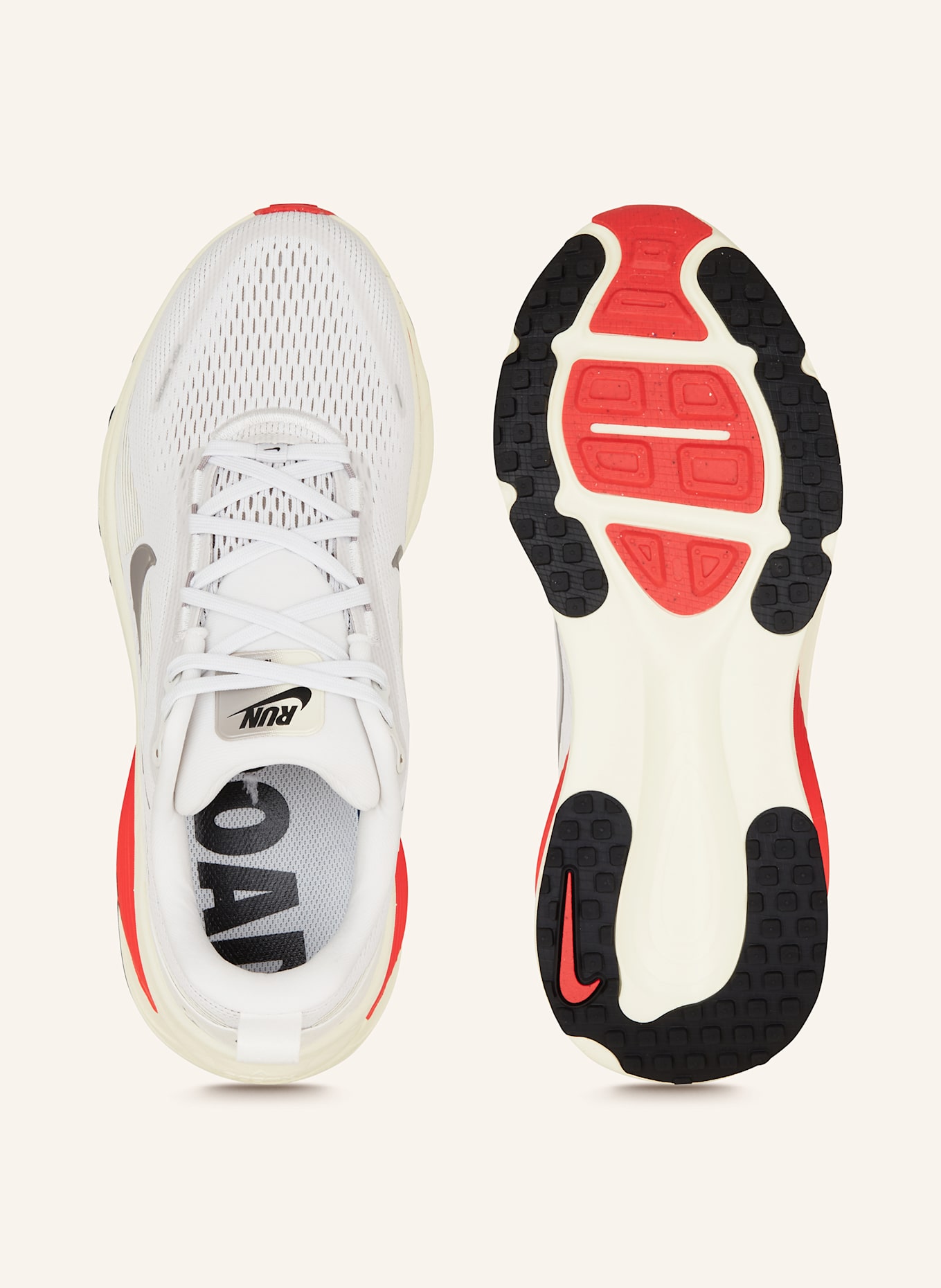 Nike Laufschuhe VOMERO 18: HELLGRAU/ ROT