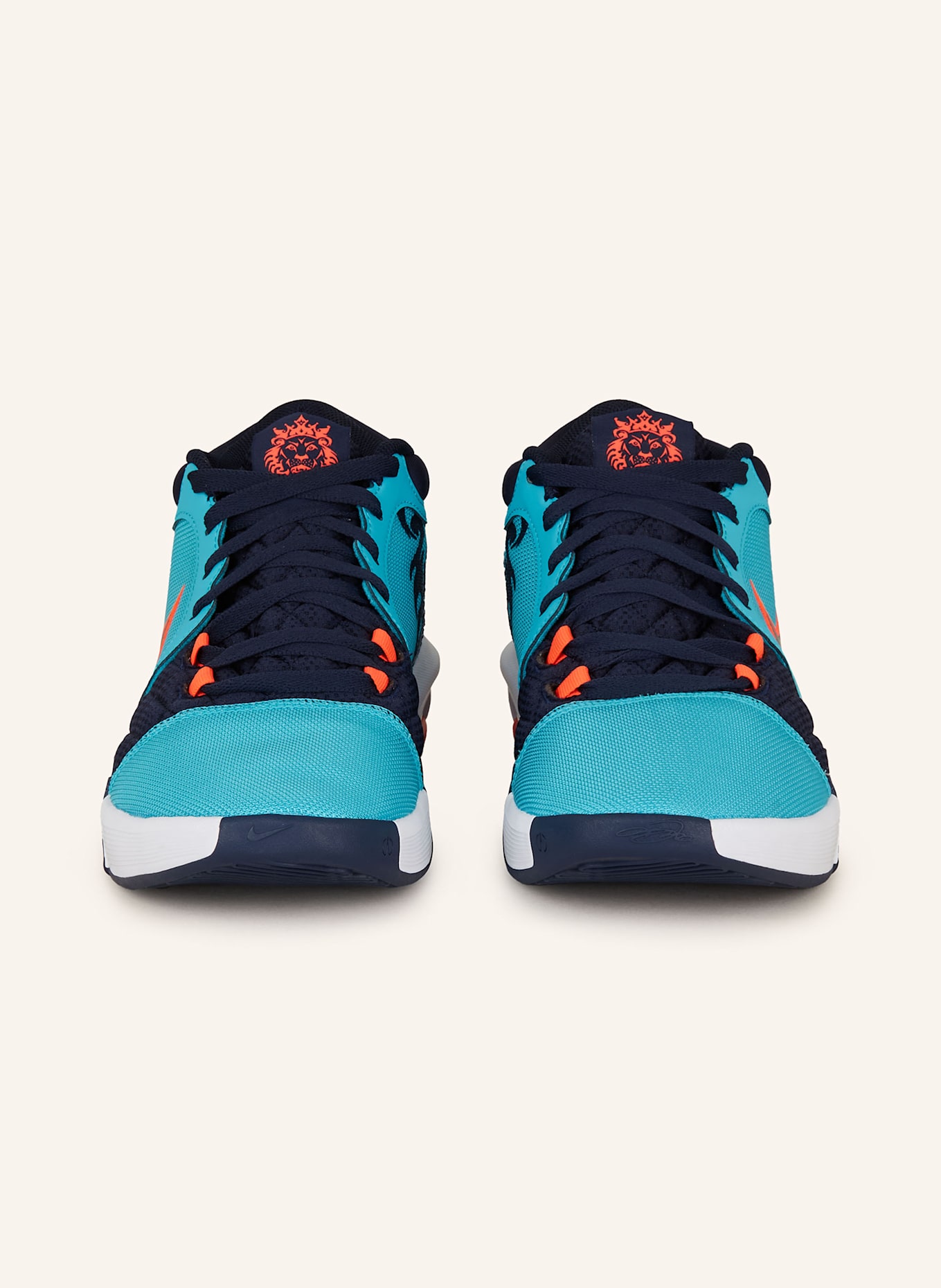 Nike Basketballschuhe LEBRON WITNESS VIII: TÜRKIS/ DUNKELBLAU/ NEONROT