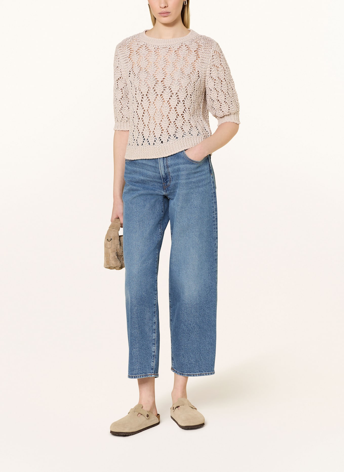 monari striped multi-pocket shirt Blue: HELLBRAUN