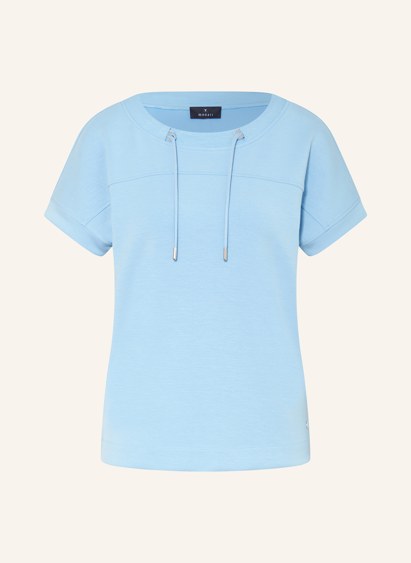 monari T-Shirt mit Schmuckperlen: HELLBLAU
