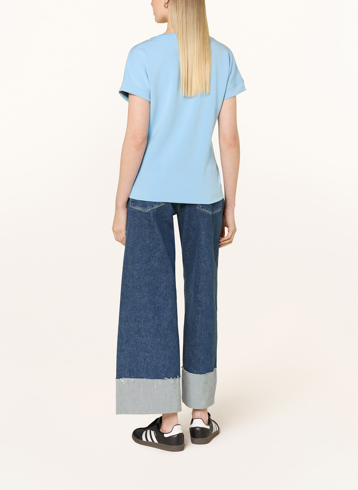 monari T-Shirt mit Schmuckperlen: HELLBLAU