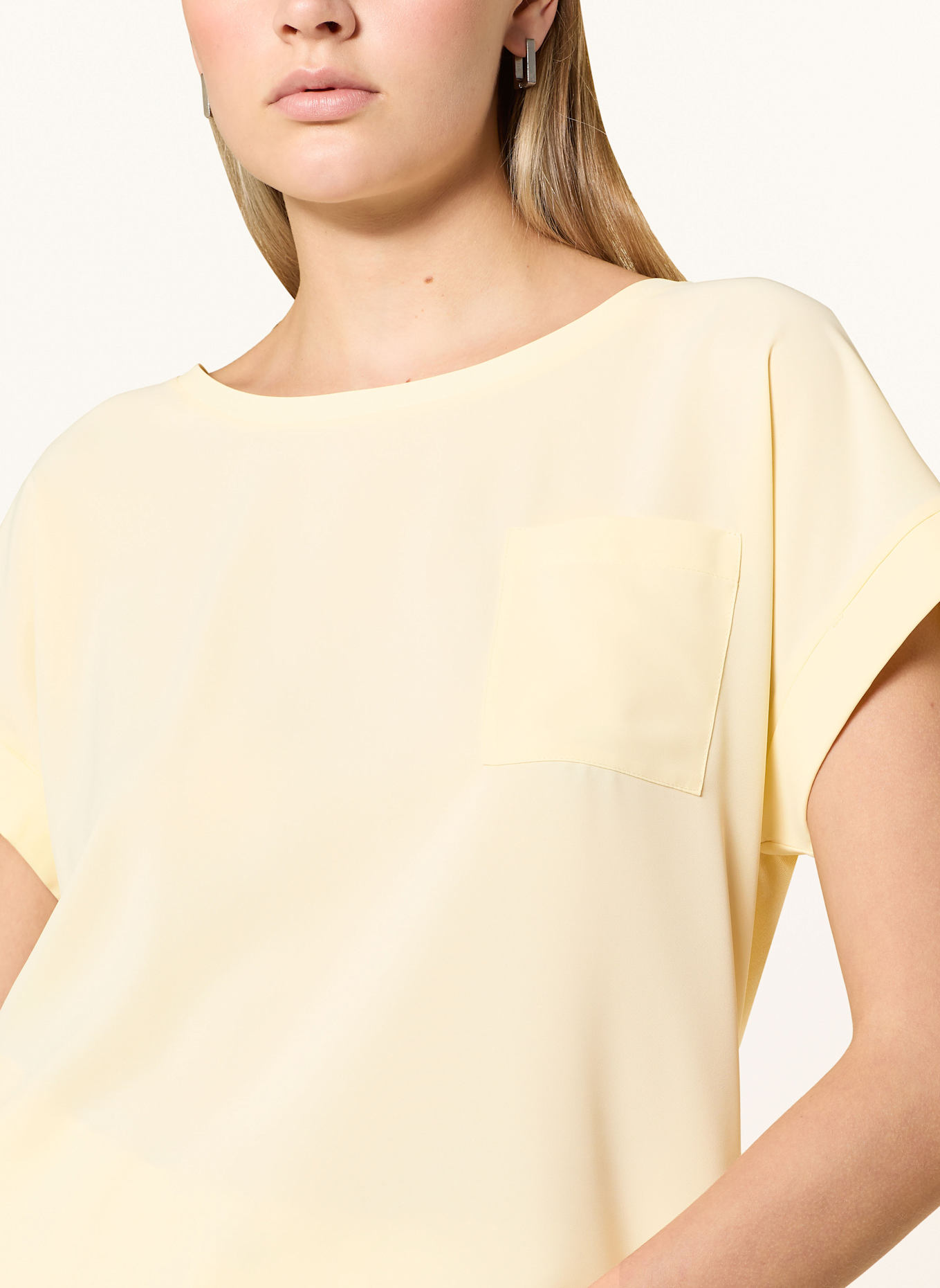 monari Blusenshirt mit Materialmix: HELLGELB