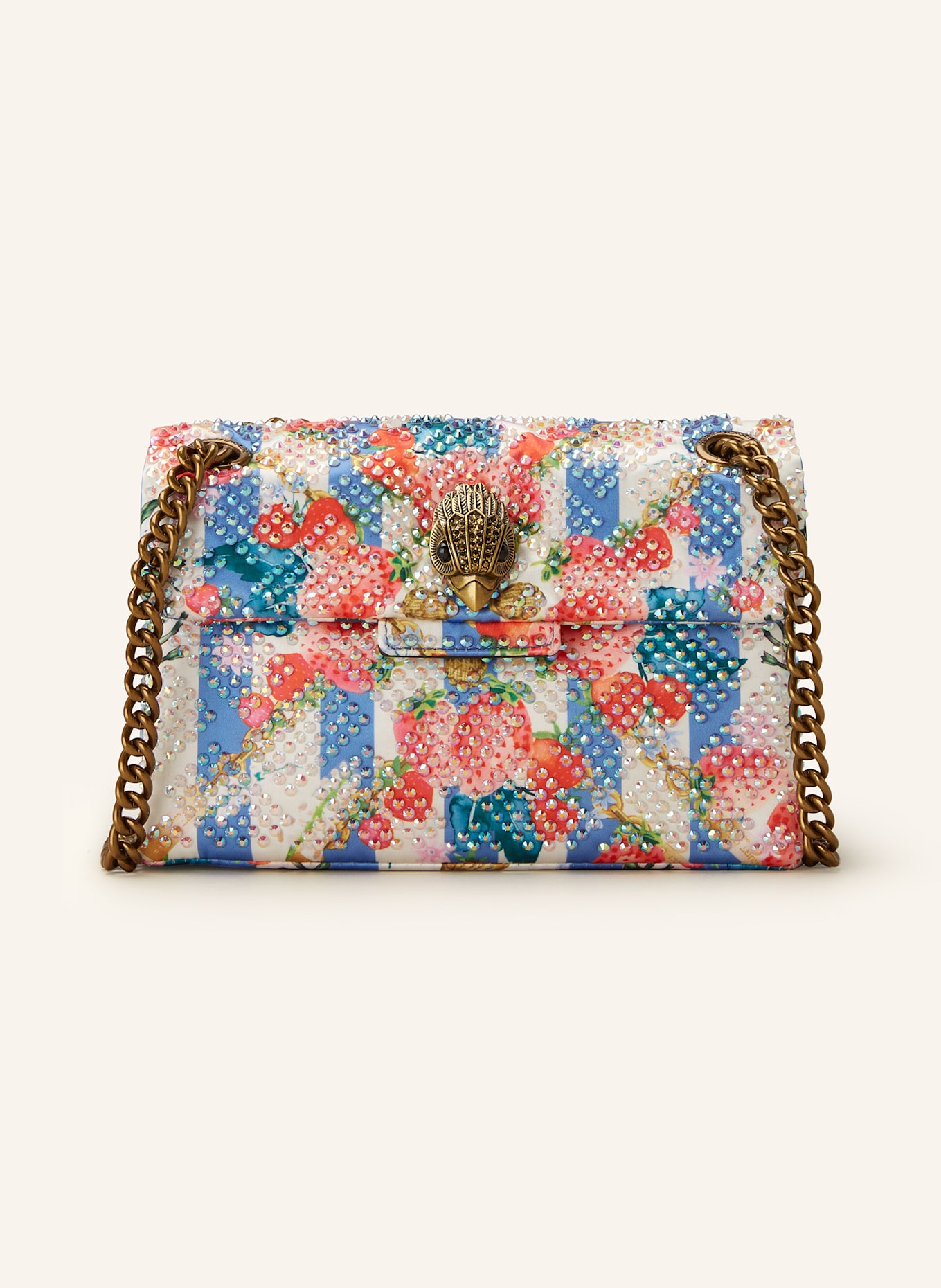 KURT GEIGER Torba na ramię z ozdobnymi kamykami: BIAŁY / NIEBIESKI / CZERWONY