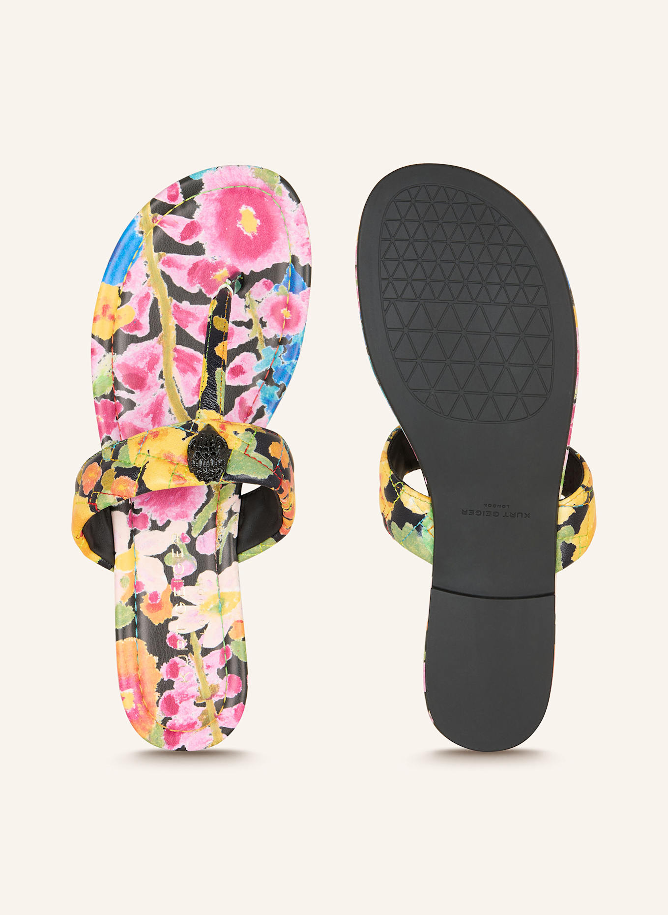 KURT GEIGER Zehentrenner: GELB / PINK / HELLGRÜN