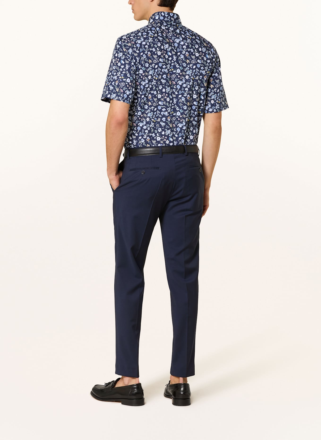 OLYMP Kurzarm-Hemd Luxor modern fit: DUNKELBLAU / HELLBLAU