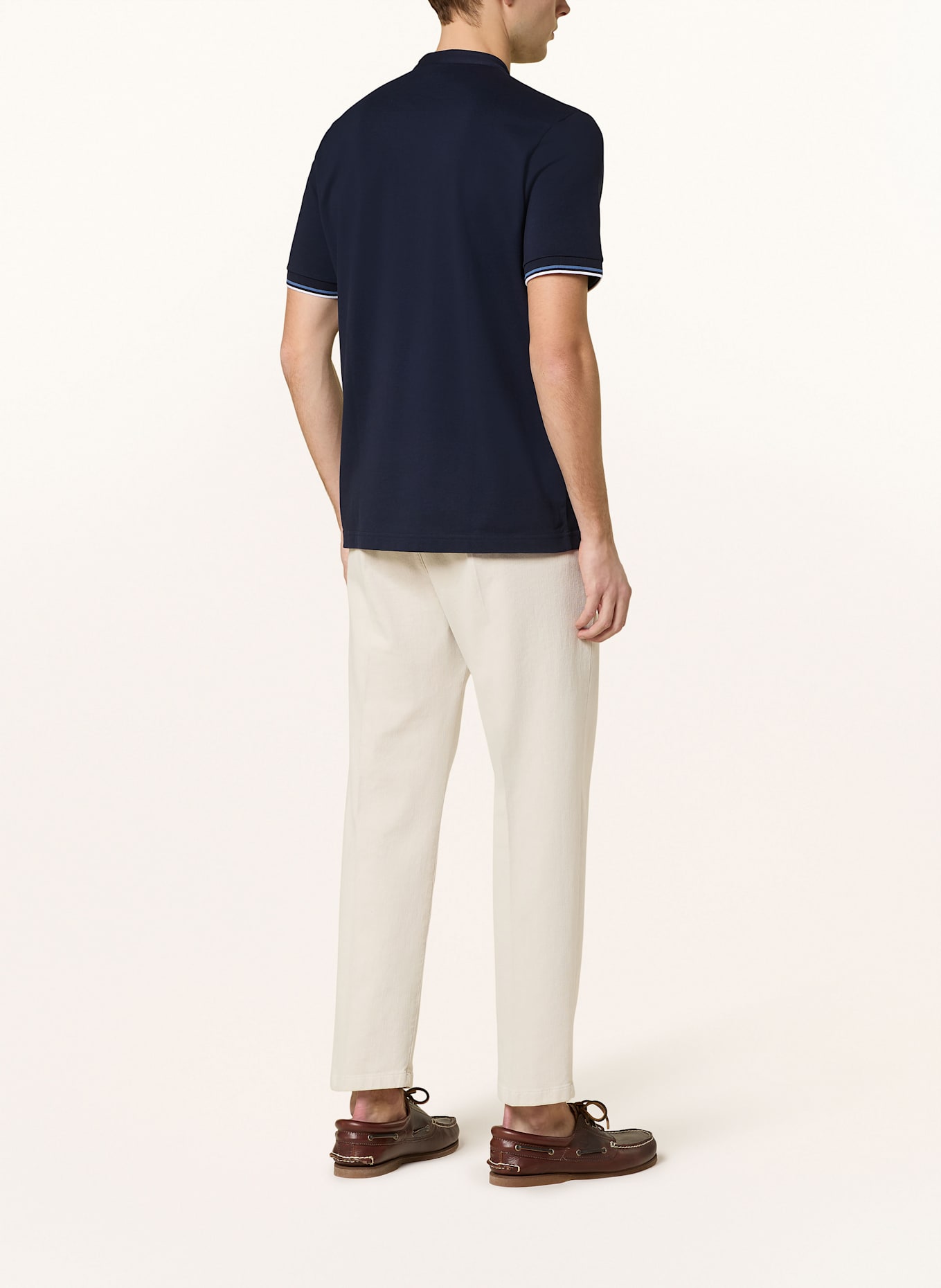 OLYMP Piqué-Poloshirt: DUNKELBLAU