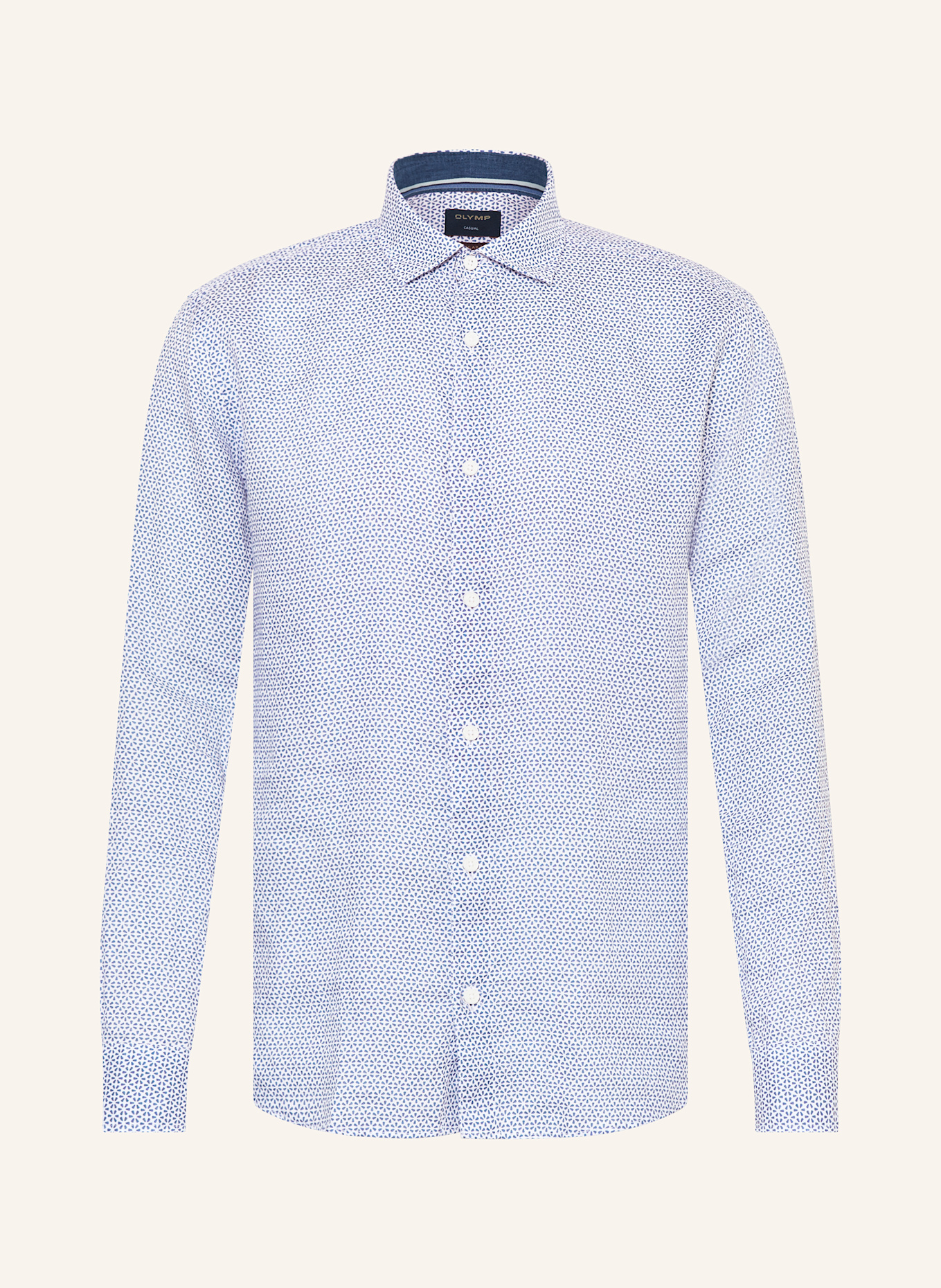 OLYMP Hemd Casual regular fit aus Leinen: HELLBLAU / BLAU