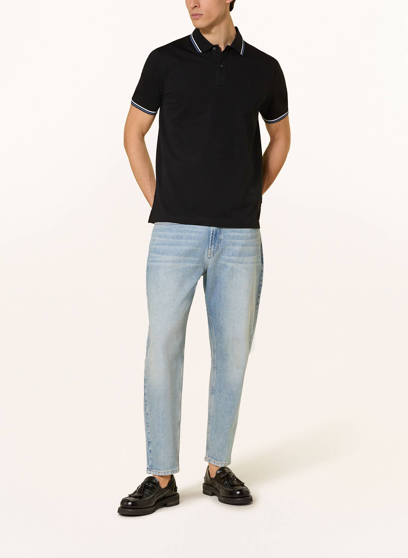 OLYMP Piqué-Poloshirt Casual Fit: SCHWARZ