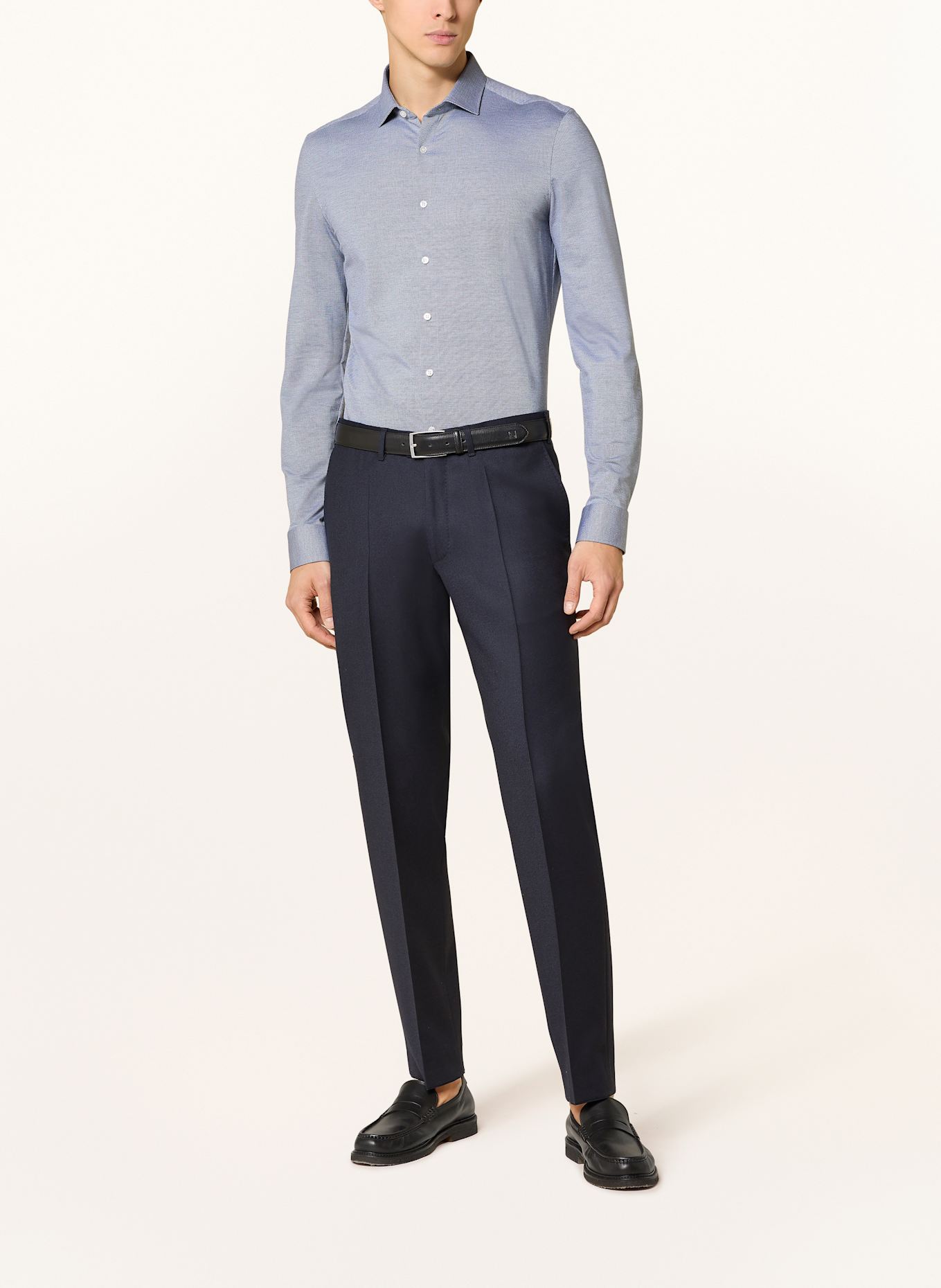 OLYMP Jerseyhemd No. Six super slim fit: DUNKELBLAU