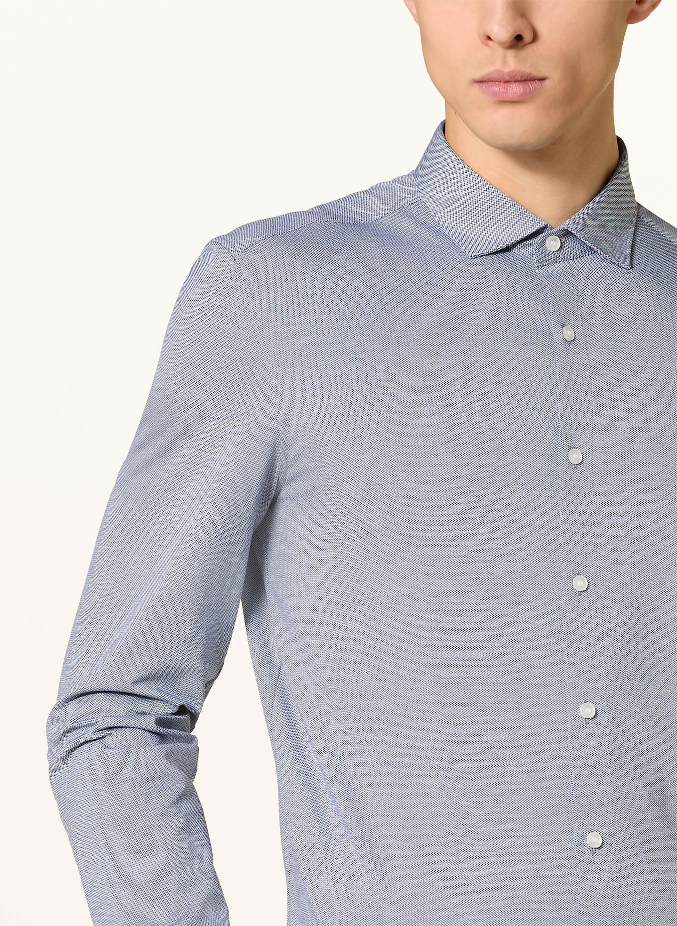 OLYMP Jerseyhemd No. Six super slim fit: DUNKELBLAU