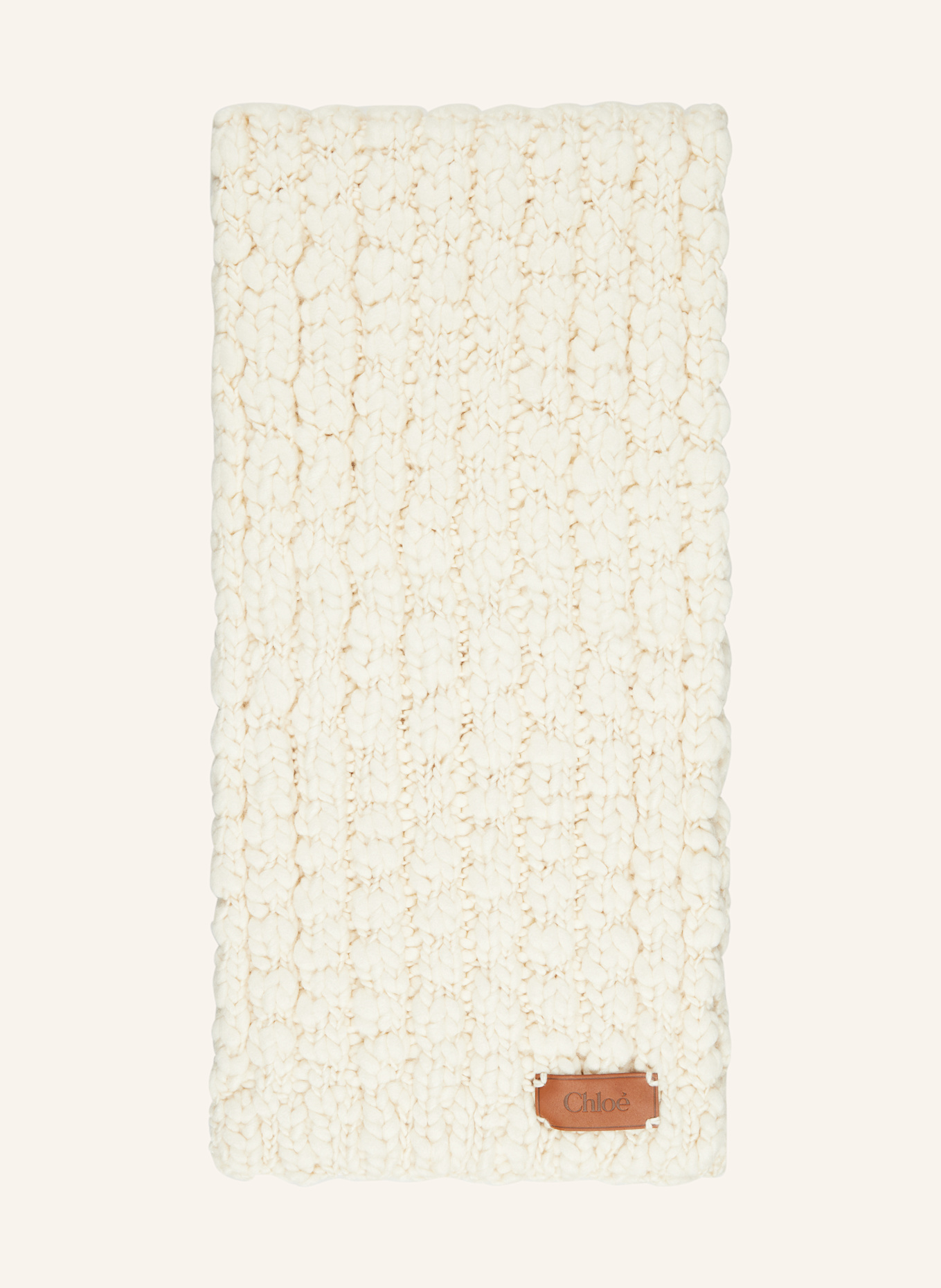 Chloé Scarf with cashmere: WHITE POWDER