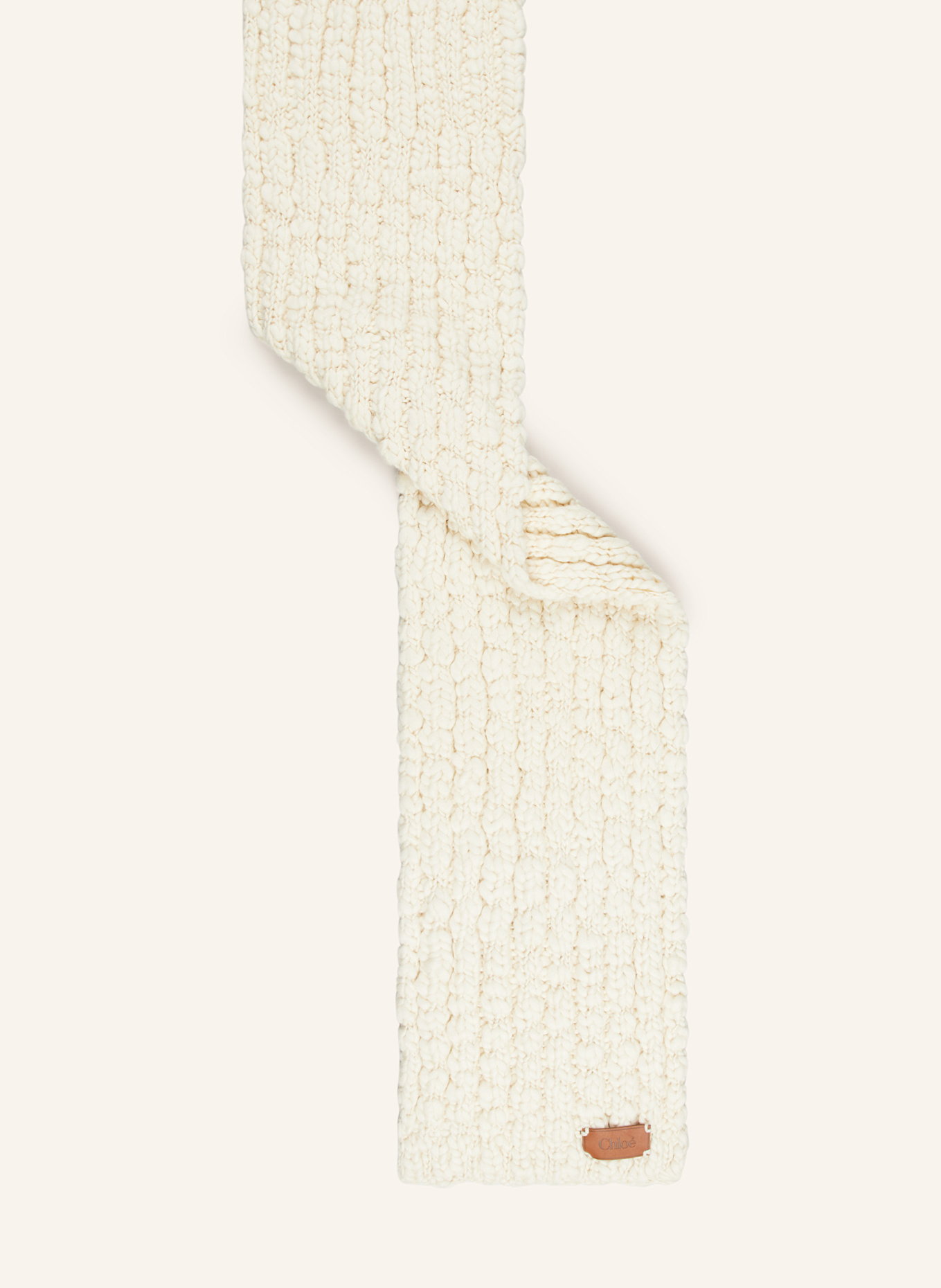 Chloé Scarf with cashmere: WHITE POWDER