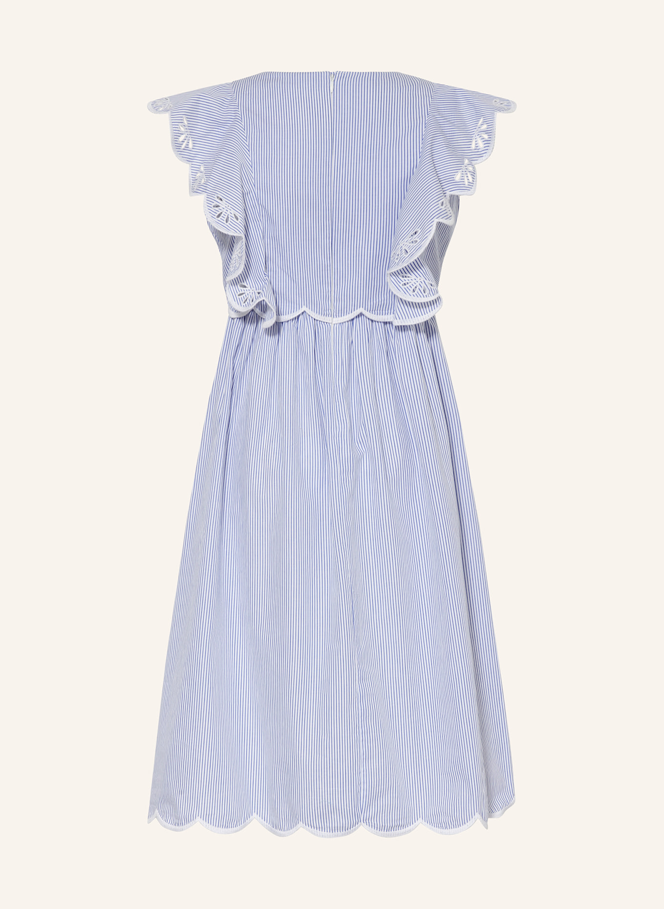 Chloé Kleid mit Spitze: WEISS/ BLAU