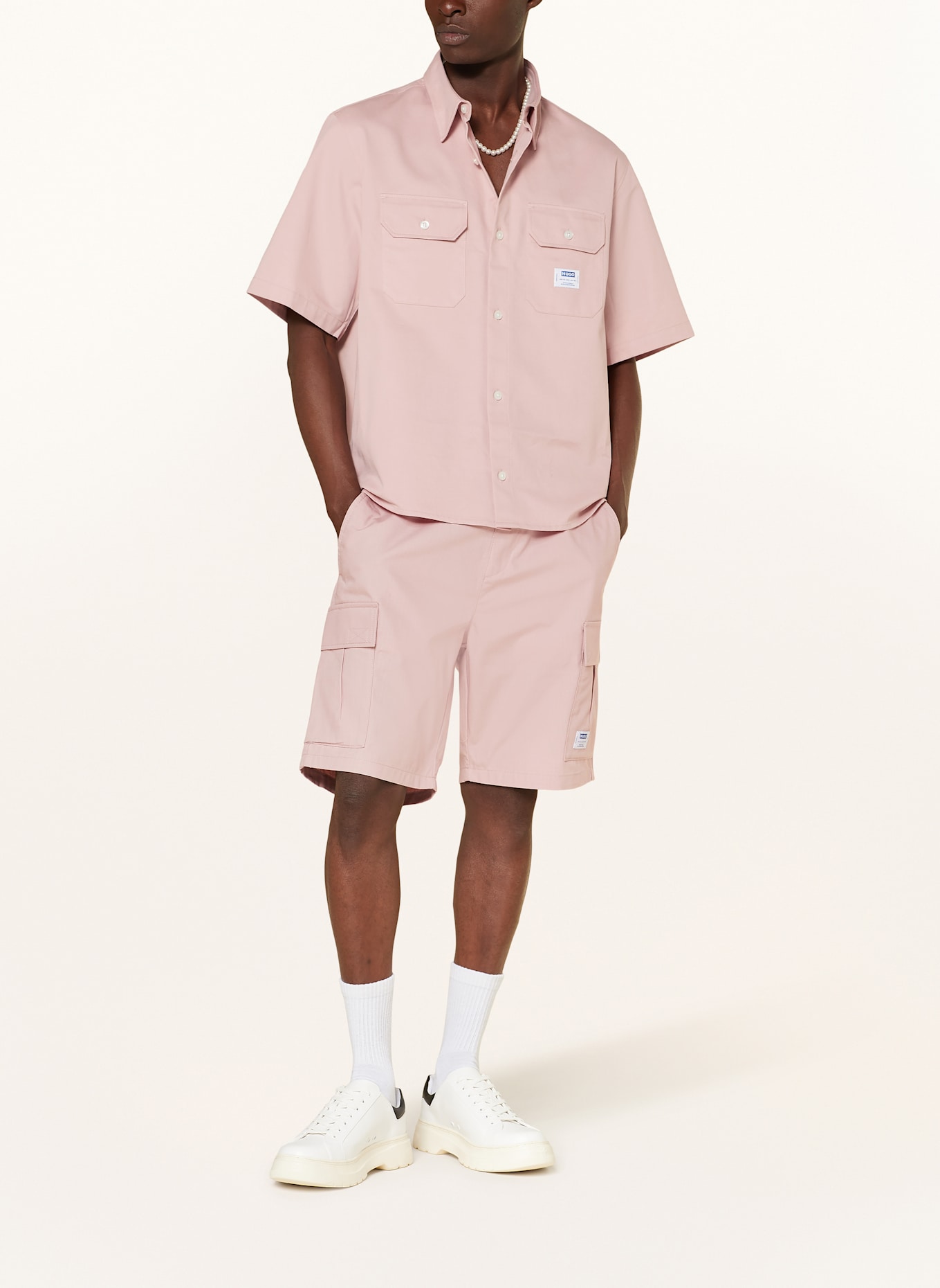 HUGO Kurzarm-Hemd EKYNO Comfort Fit: ROSÉ