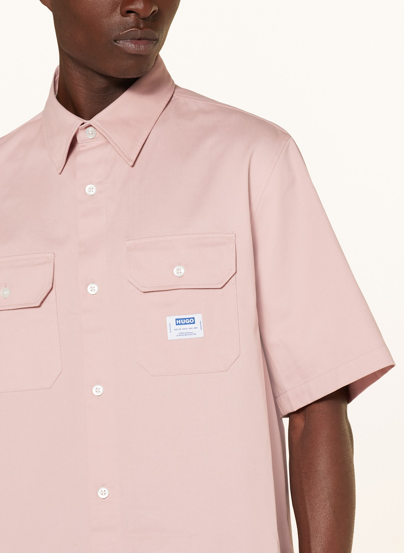 HUGO Kurzarm-Hemd EKYNO Comfort Fit: ROSÉ