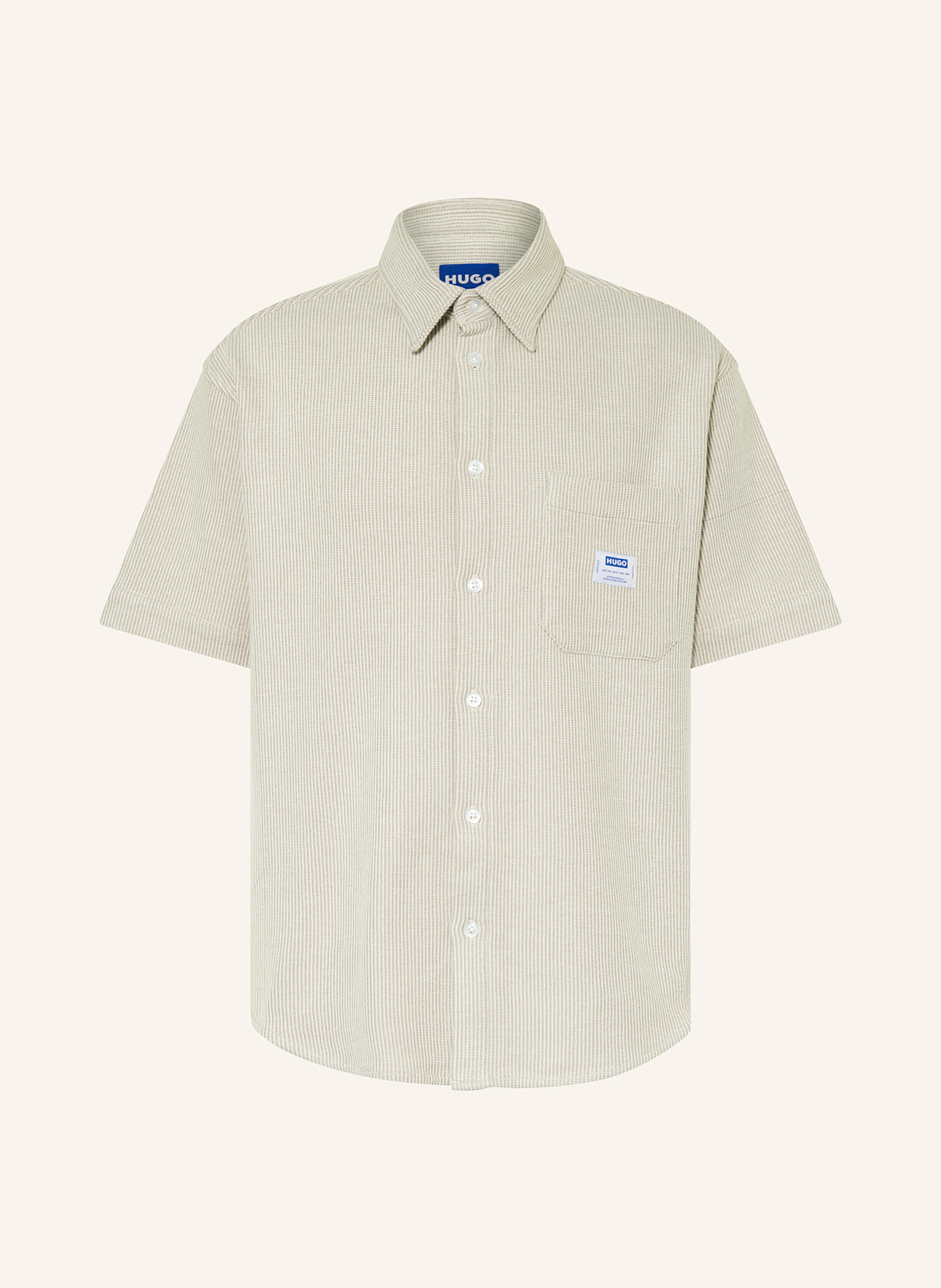 HUGO Kurzarm-Hemd EBRONN Comfort Fit: BEIGE