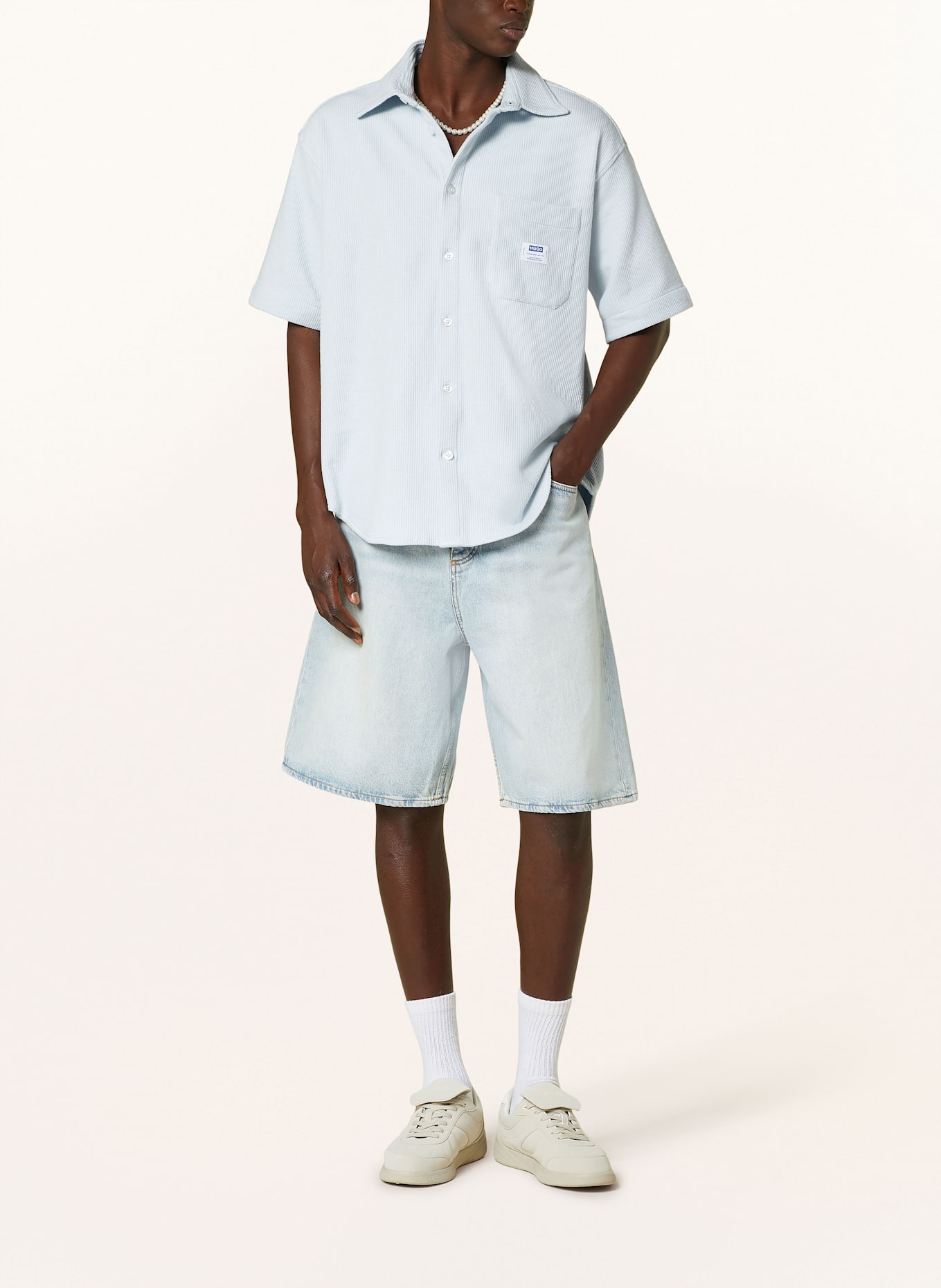 HUGO Kurzarm-Hemd EBRONN Comfort Fit: HELLBLAU