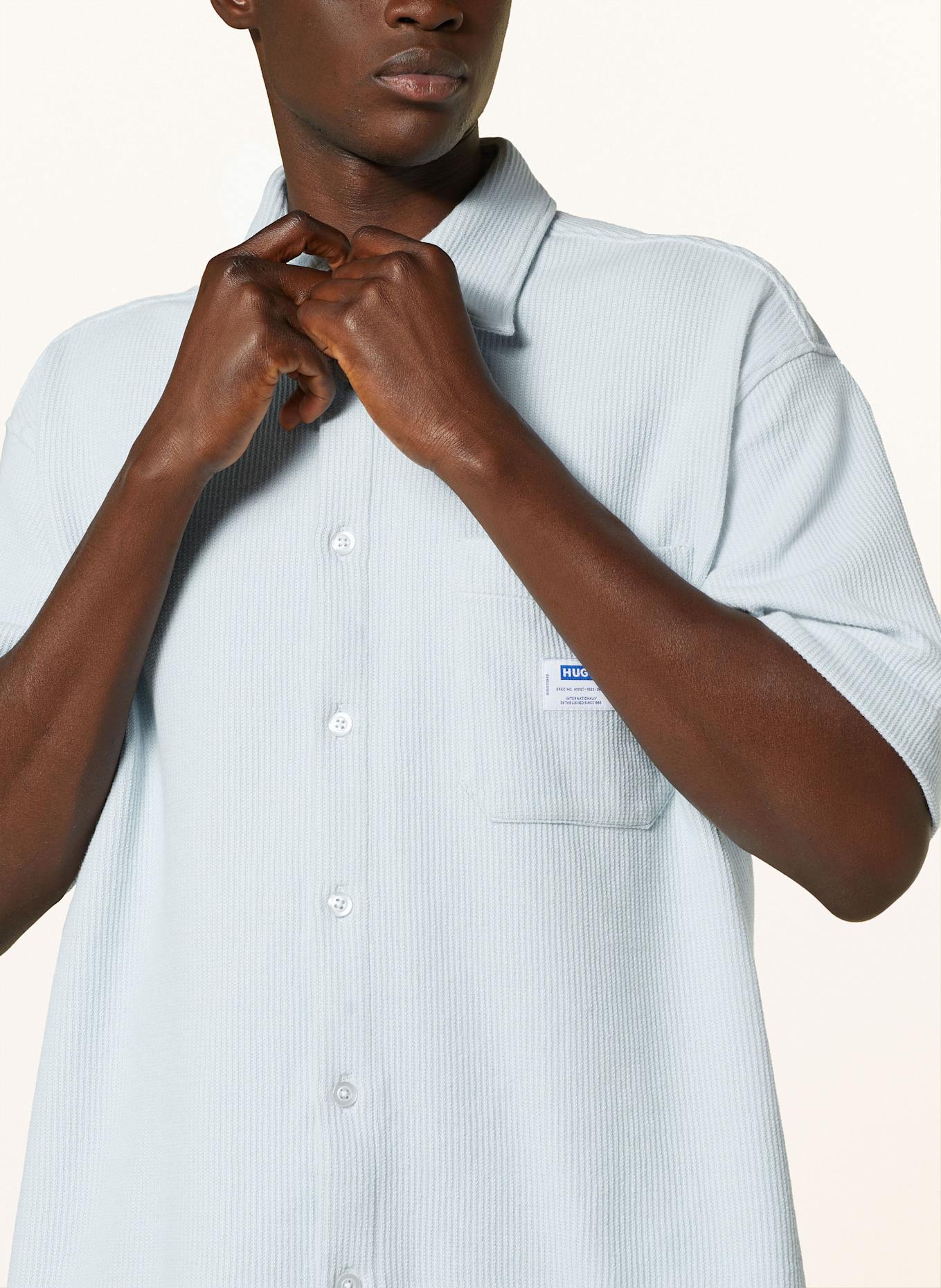 HUGO Kurzarm-Hemd EBRONN Comfort Fit: HELLBLAU