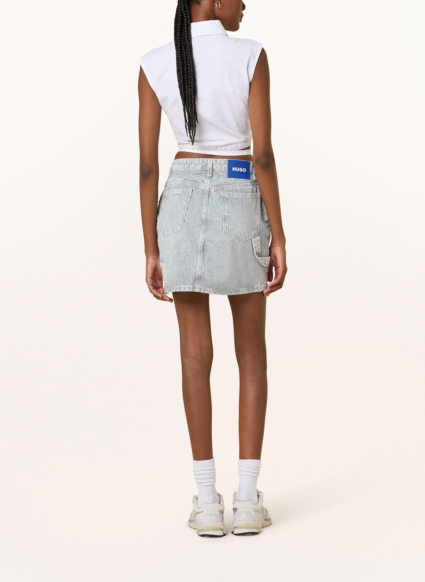 HUGO Cropped-Blusentop EJOY: WEISS