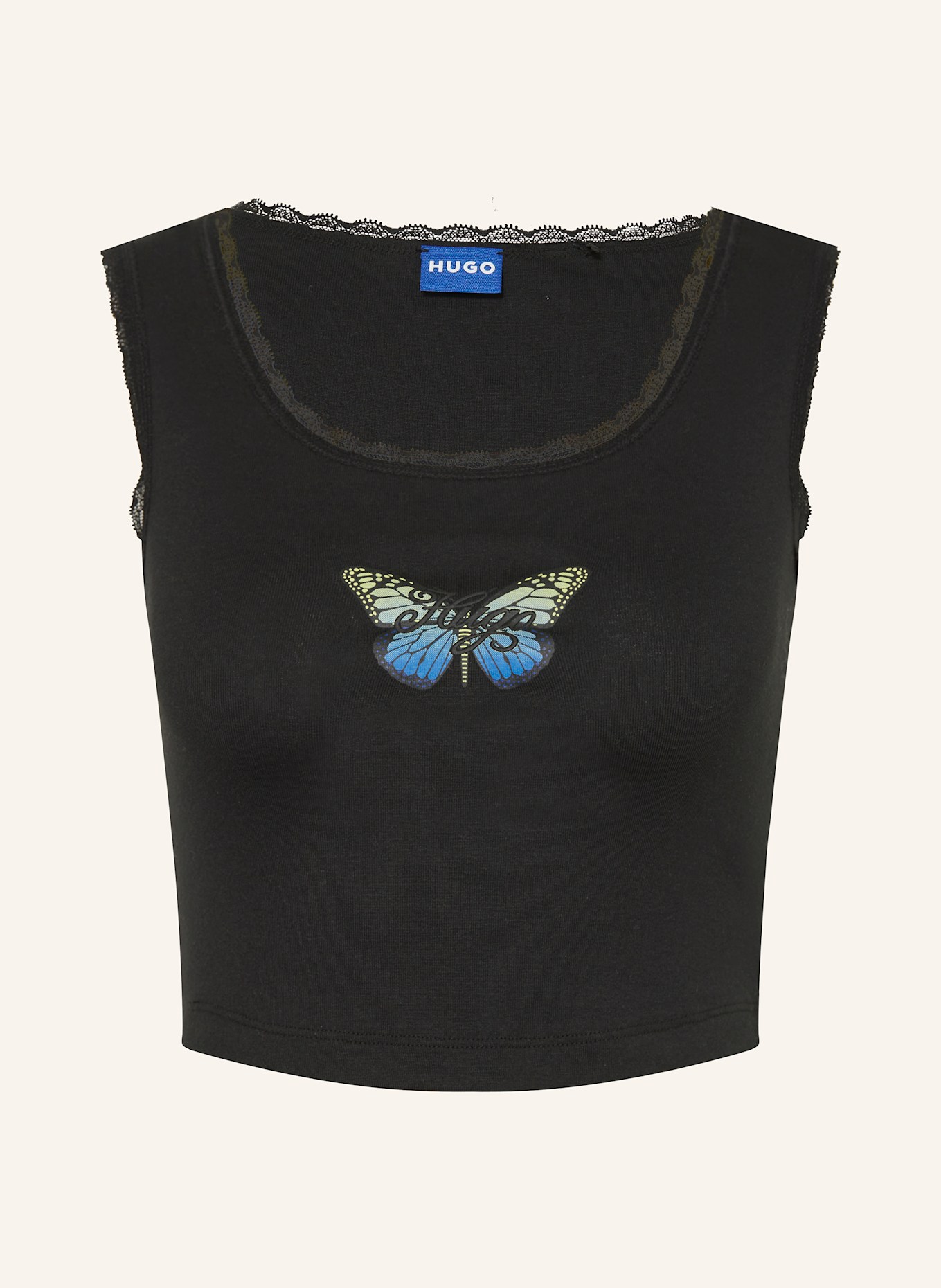 HUGO BLUE Cropped-Top DELARINA: SCHWARZ