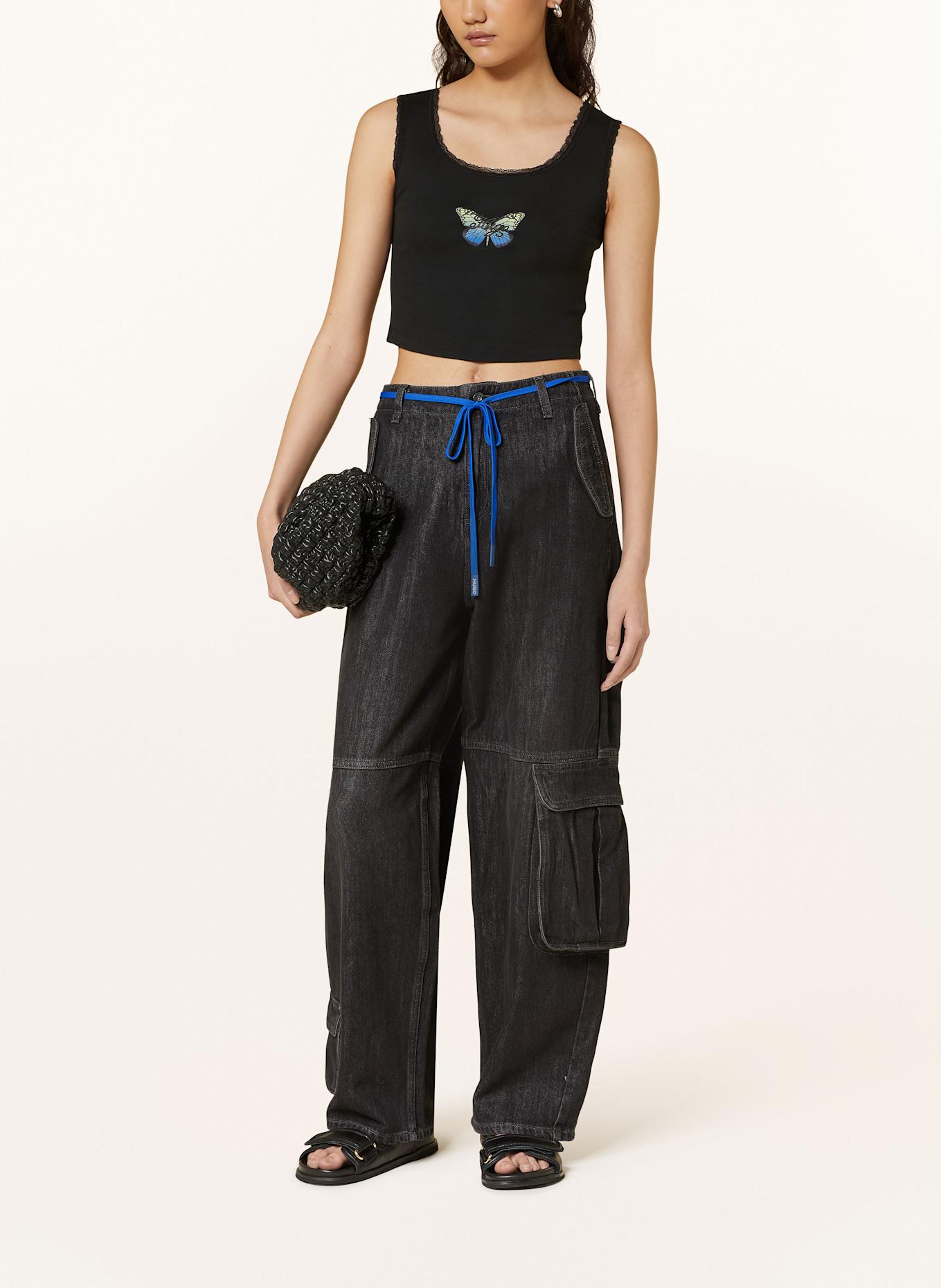 HUGO BLUE Cropped-Top DELARINA: SCHWARZ