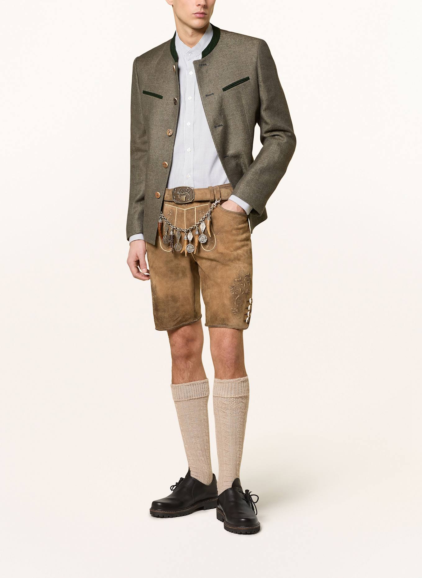 Spieth & Wensky Trachten-Lederhose EVEREST: BRAUN/ HELLBRAUN