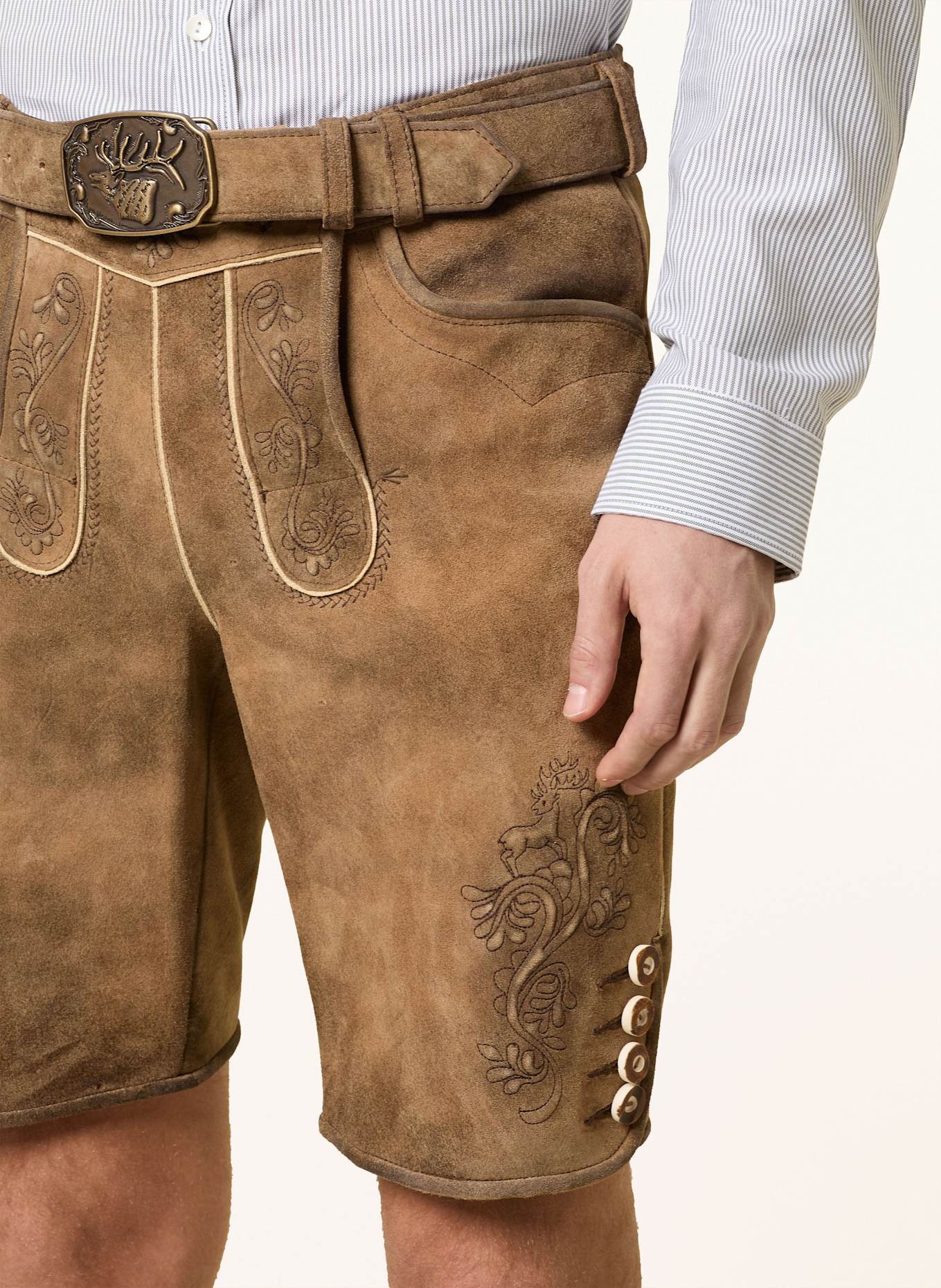 Spieth & Wensky Trachten-Lederhose EVEREST: BRAUN/ HELLBRAUN