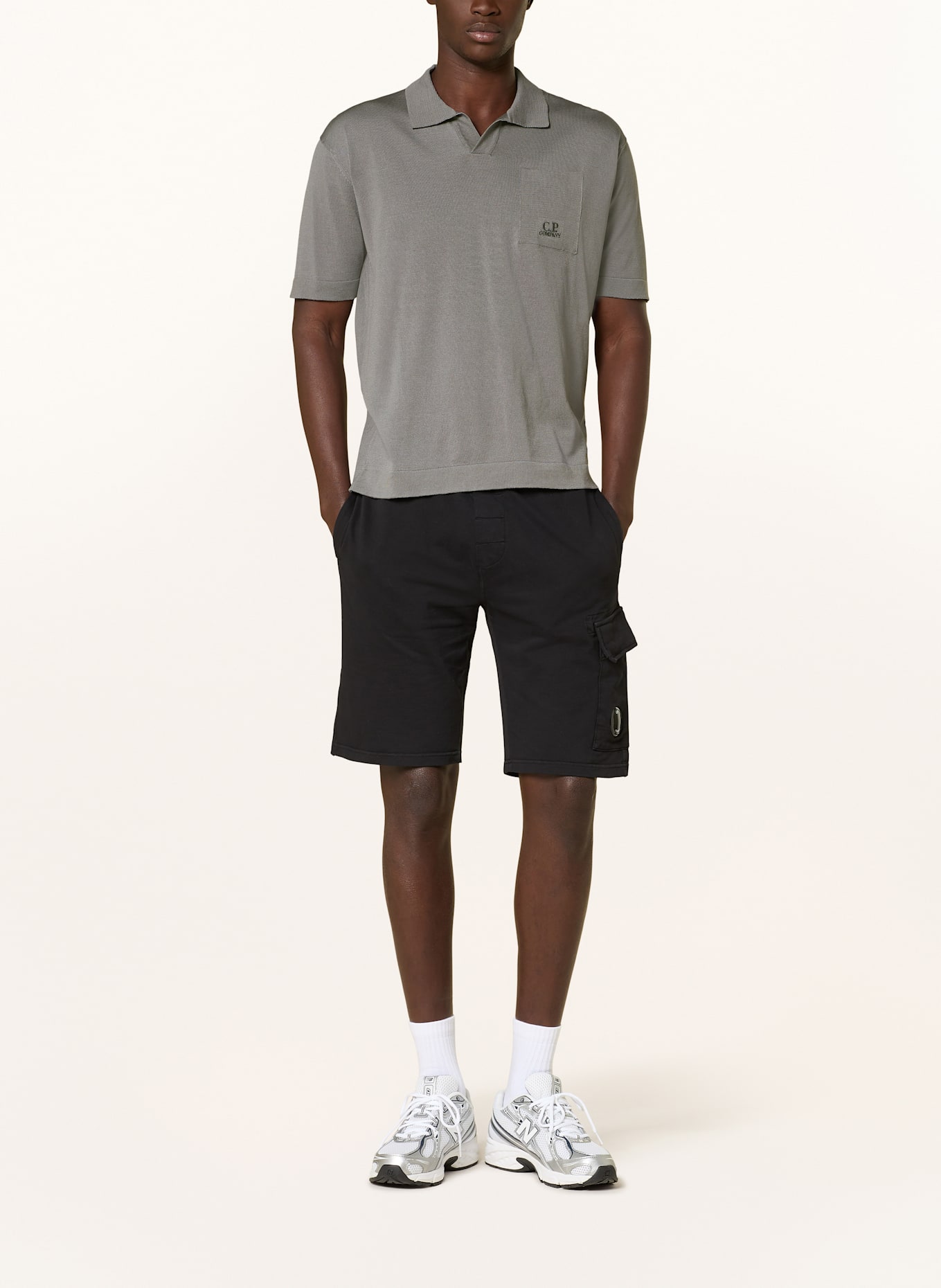 C.P. COMPANY Knitted polo shirt: GRAY