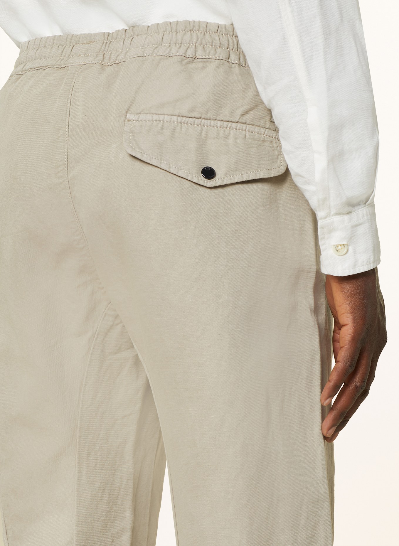 C.P. COMPANY Bojówki loose fit z lnem: KHAKI