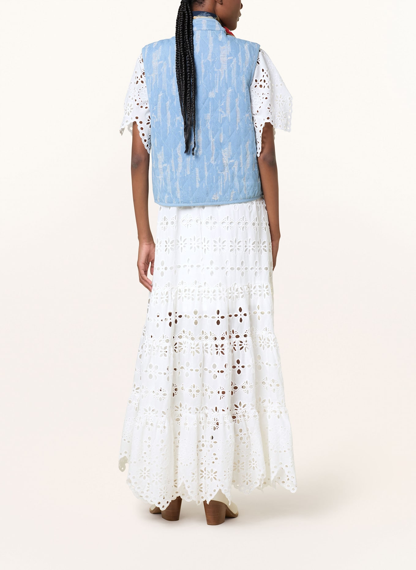 lollys laundry CAIROLL denim vest: LIGHT BLUE