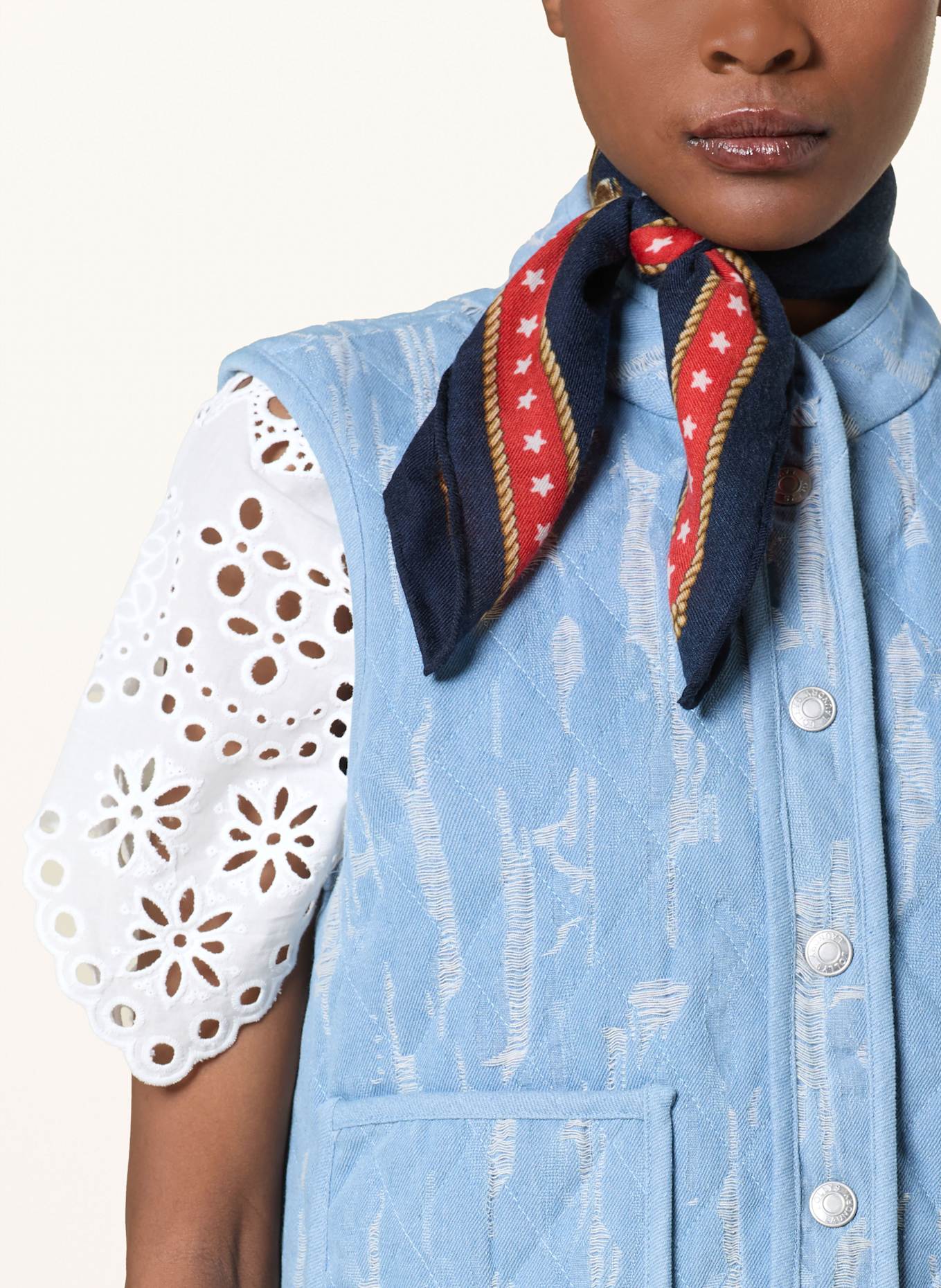 lollys laundry CAIROLL denim vest: LIGHT BLUE