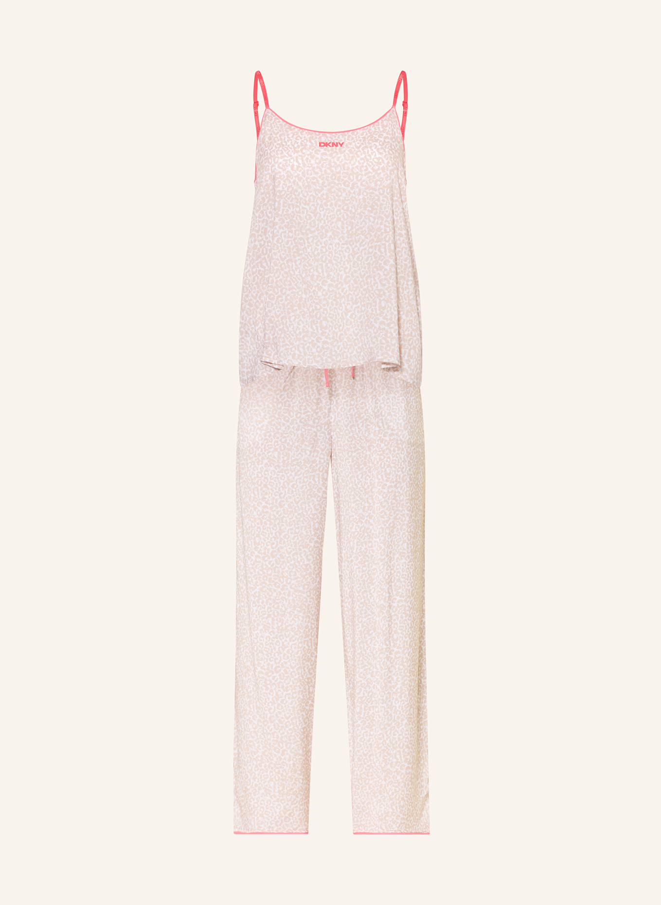 DKNY Schlafanzug BREEZING THROUGH: BEIGE/ WEISS