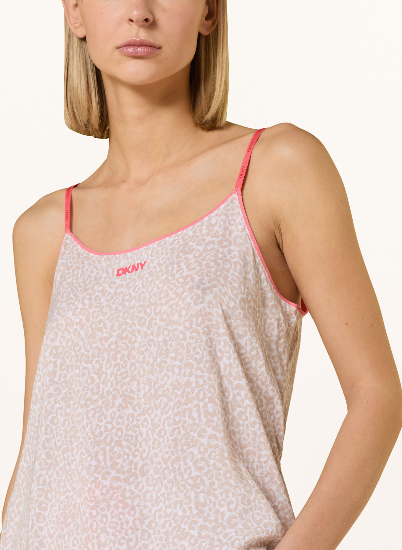 DKNY Schlafanzug BREEZING THROUGH: BEIGE/ WEISS