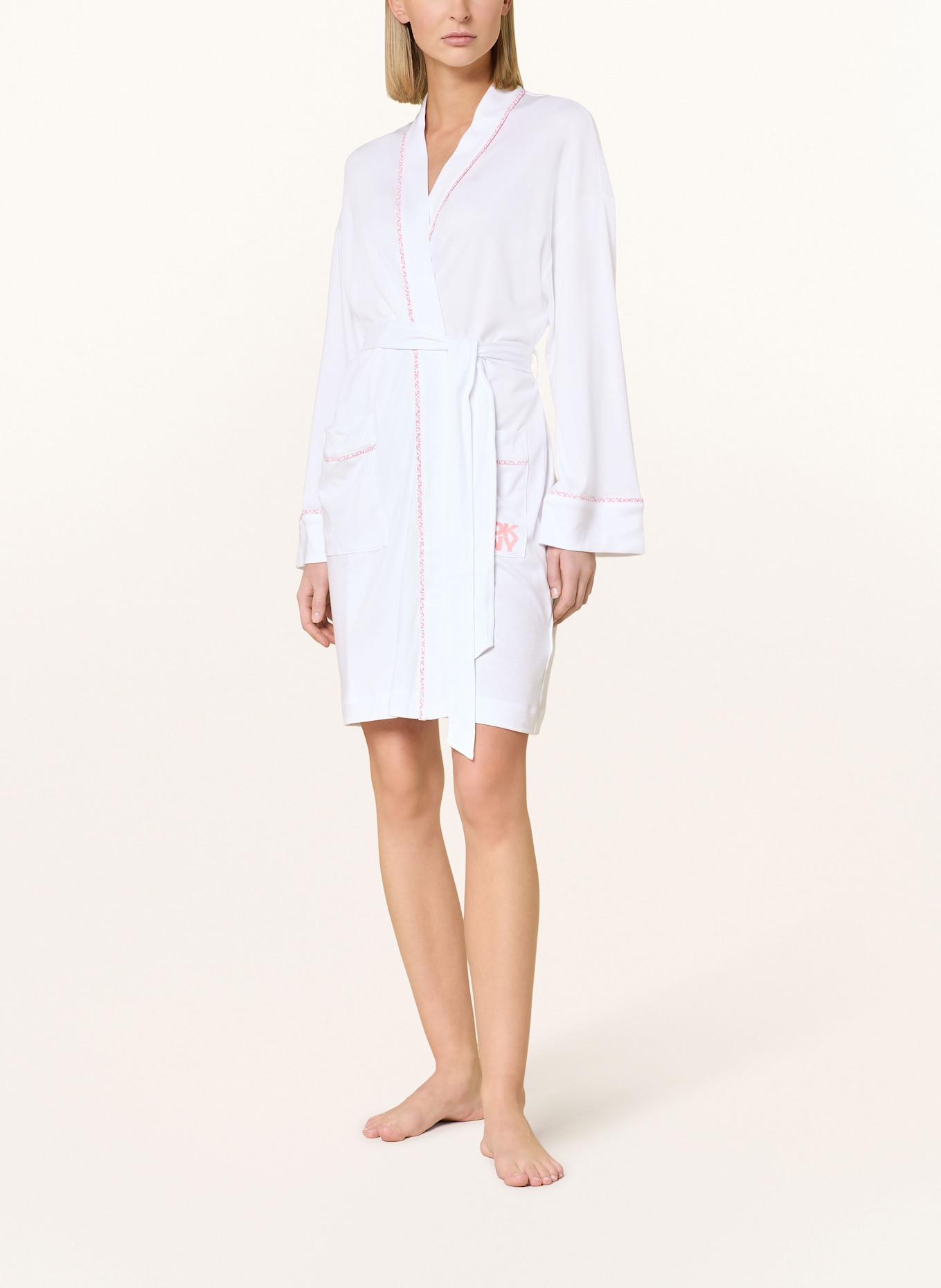 DKNY Damen-Bademantel A NEW ERA: WEISS/ LACHS