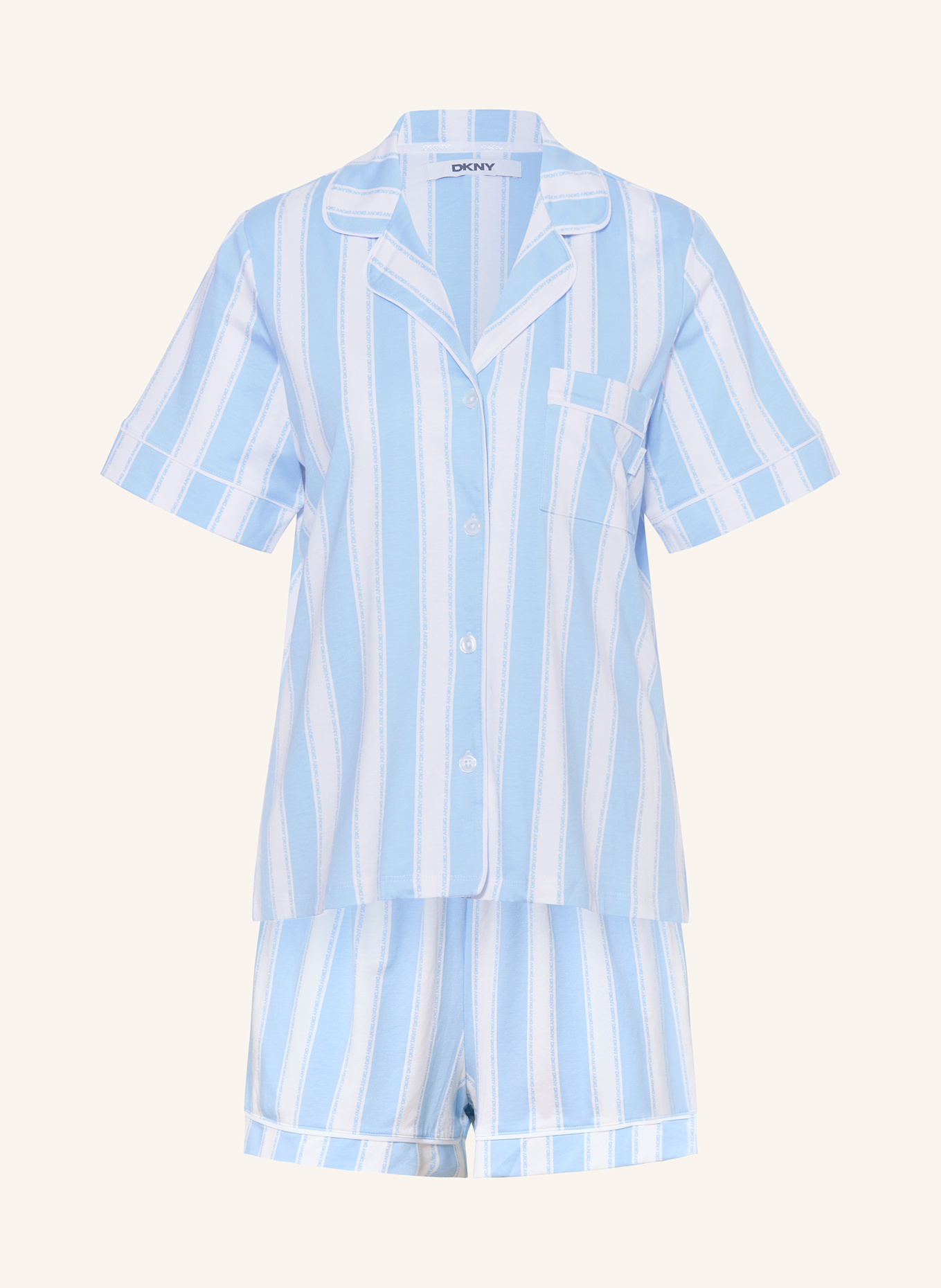 DKNY Pyžamo se šortkami BRIGHTEN YOUR DAY: TMAVĚ MODRÁ/ BÍLÁ