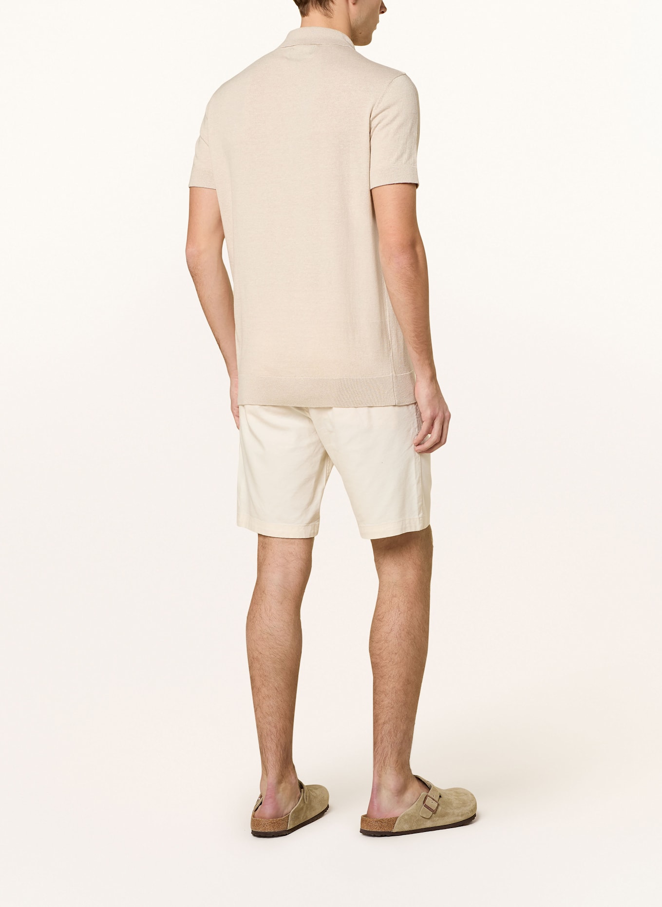 Barbour Strick-Poloshirt mit Leinen, Farbe: CREME (Bild 3)