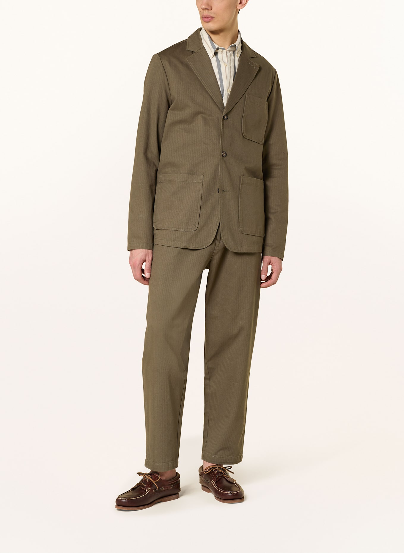 Barbour Marynarka garniturowa HERINGBONE regular fit: GN84 Uniform Green