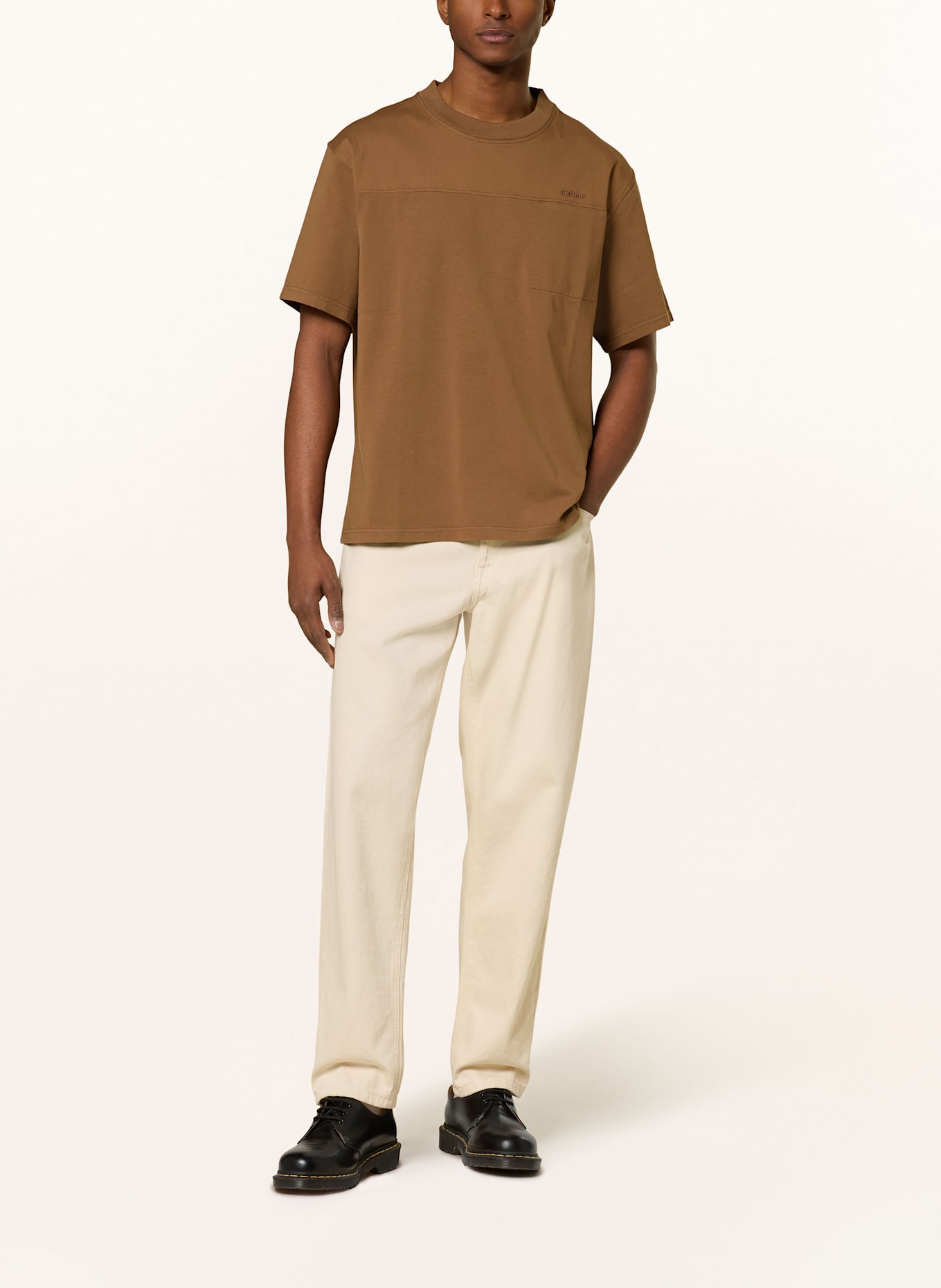 Barbour Tričko HUNTON: HNĚDÁ