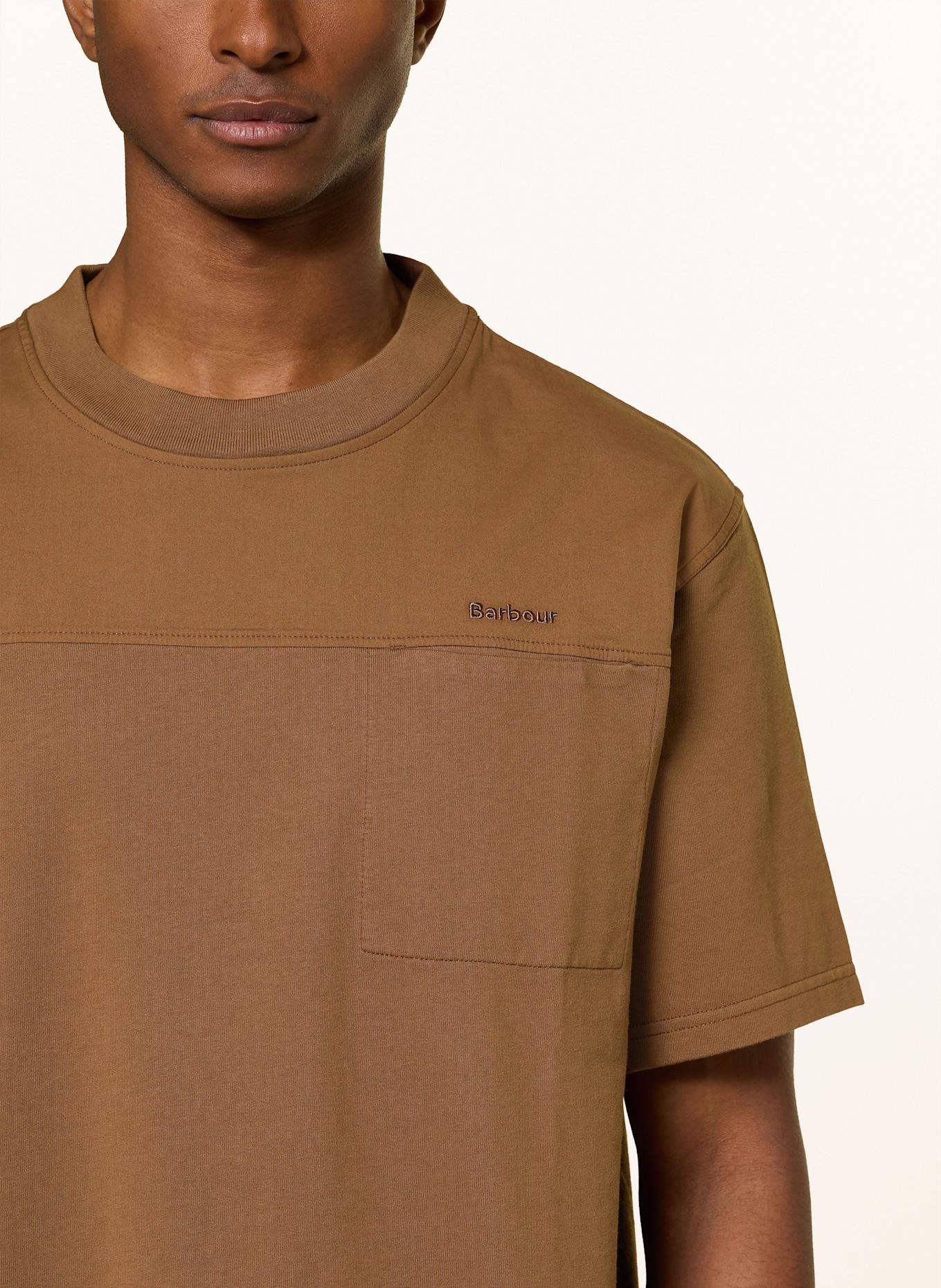 Barbour Tričko HUNTON: HNĚDÁ