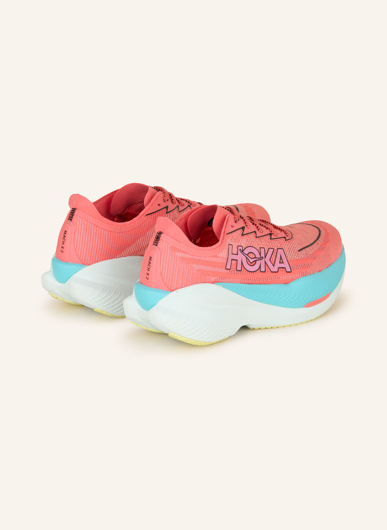 HOKA MACH X2 running shoes, Color: ORANGE/ TURQUOISE (Image 2)