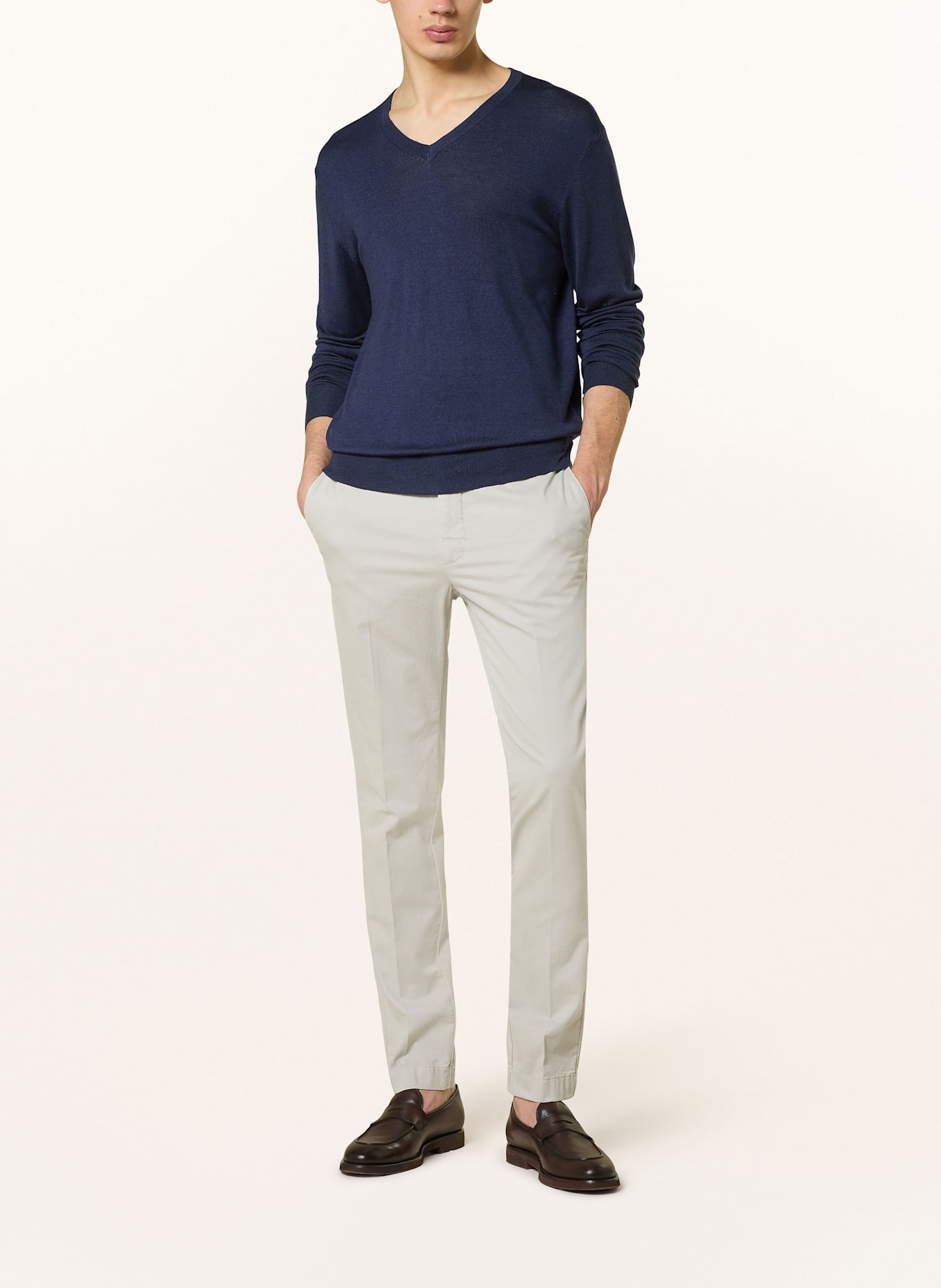 HACKETT LONDON Pullover mit Seide: DUNKELBLAU