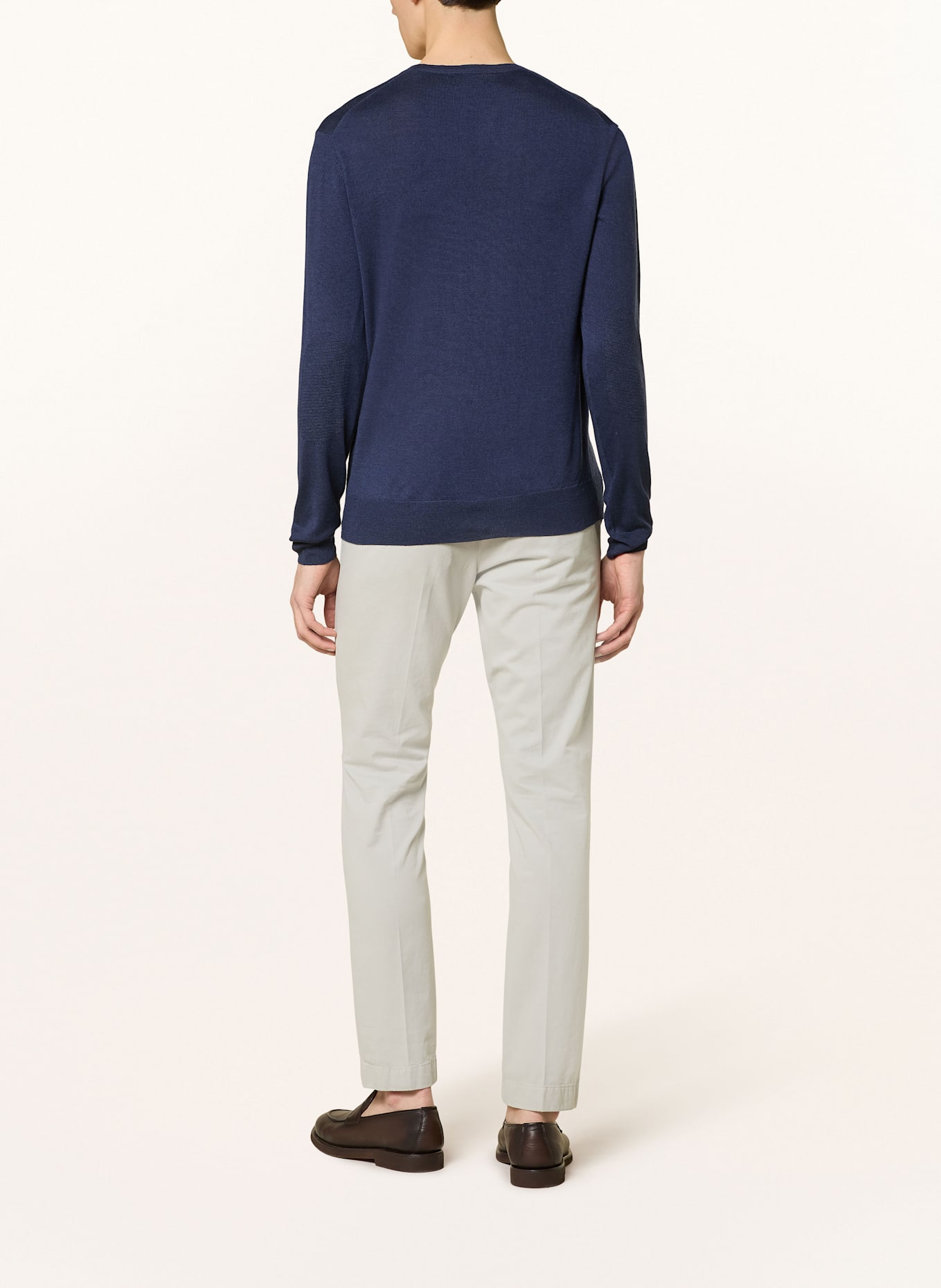 HACKETT LONDON Pullover mit Seide: DUNKELBLAU