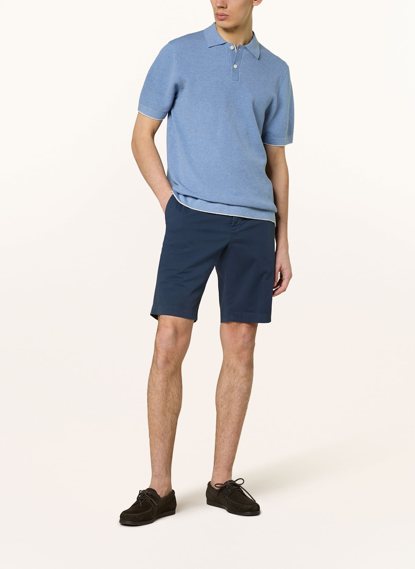 HACKETT LONDON Strick-Poloshirt: BLAU
